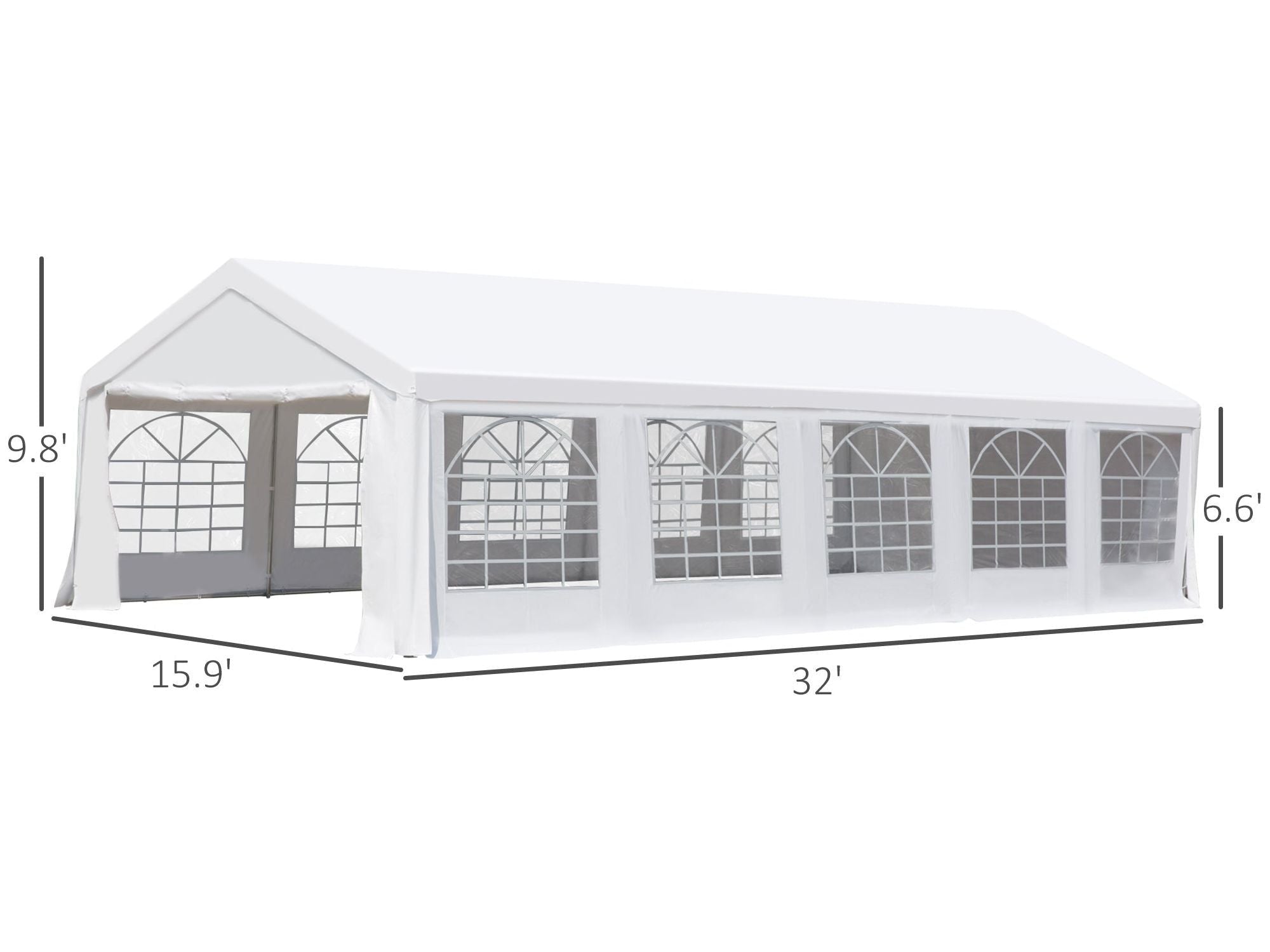 32'x16' Outdoor Heavy Duty Party/Wedding Tent - White