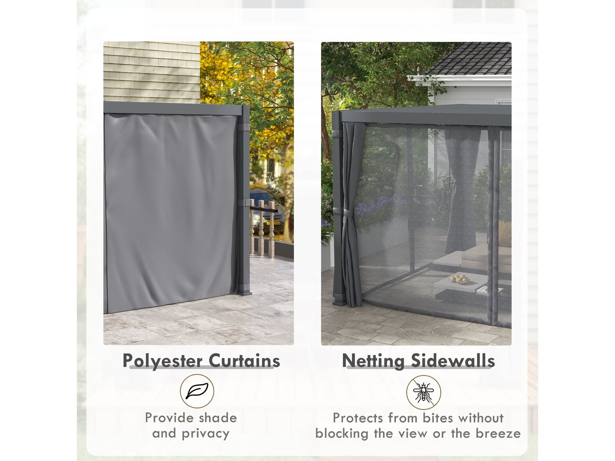 10' x 13' Aluminum Pergola with Louvered - Dark Gray