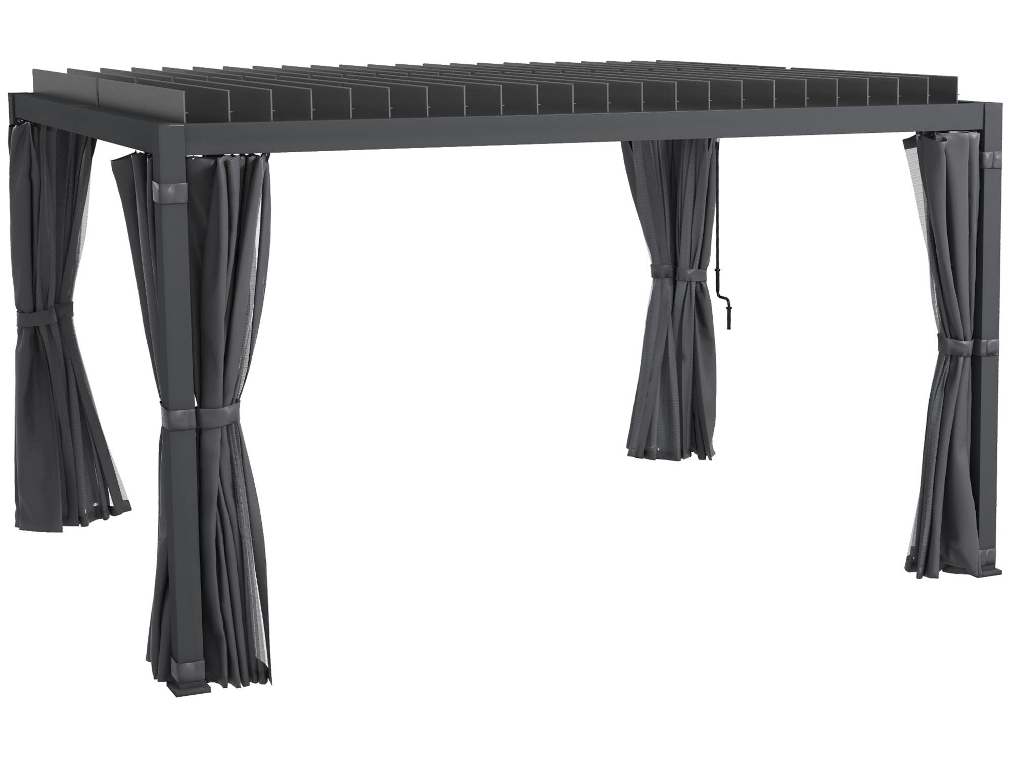 10' x 13' Aluminum Pergola with Louvered - Dark Gray