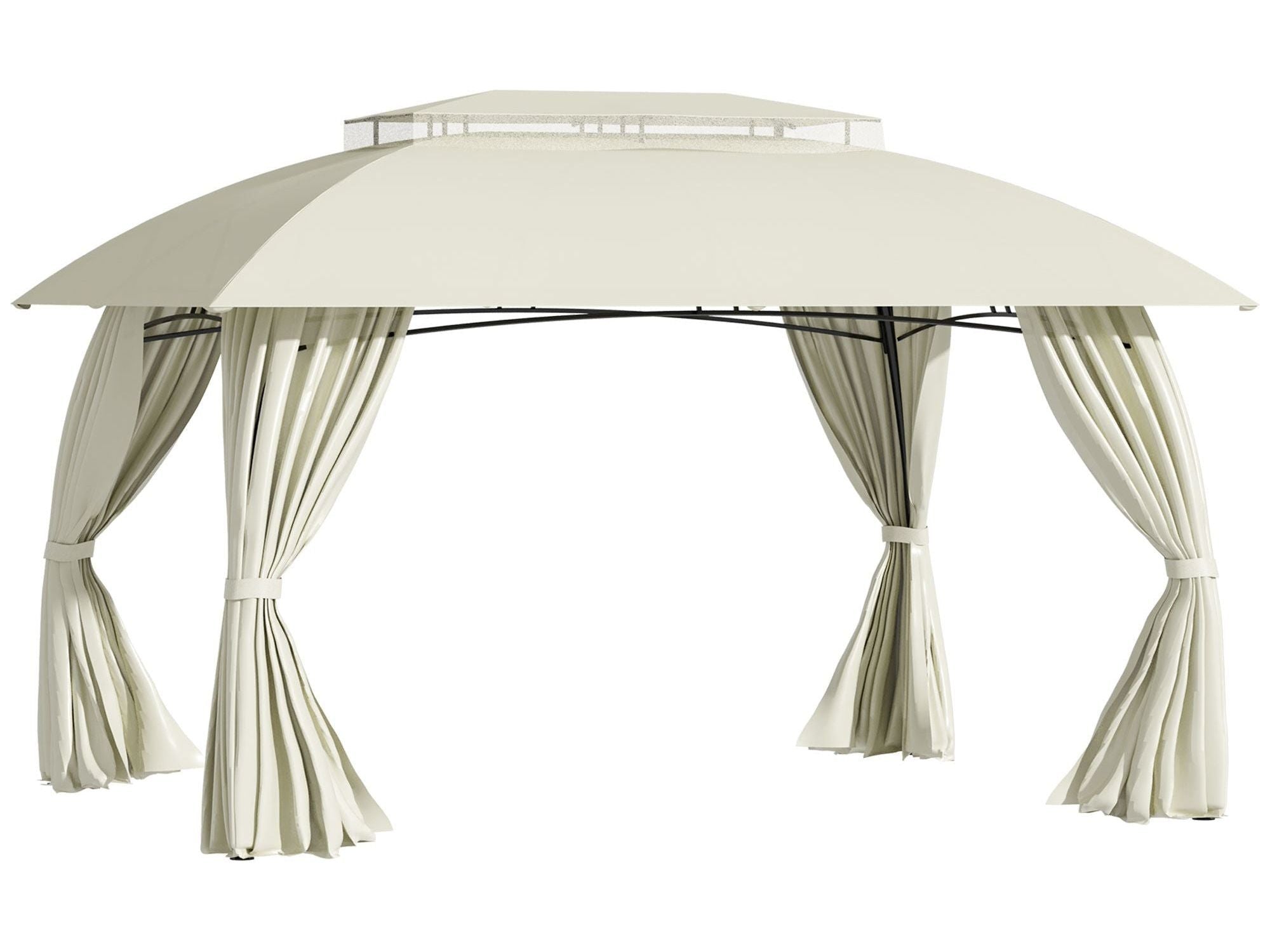 10' x 13' Outdoor Double Vented Roof Gazebo Patio - Beige