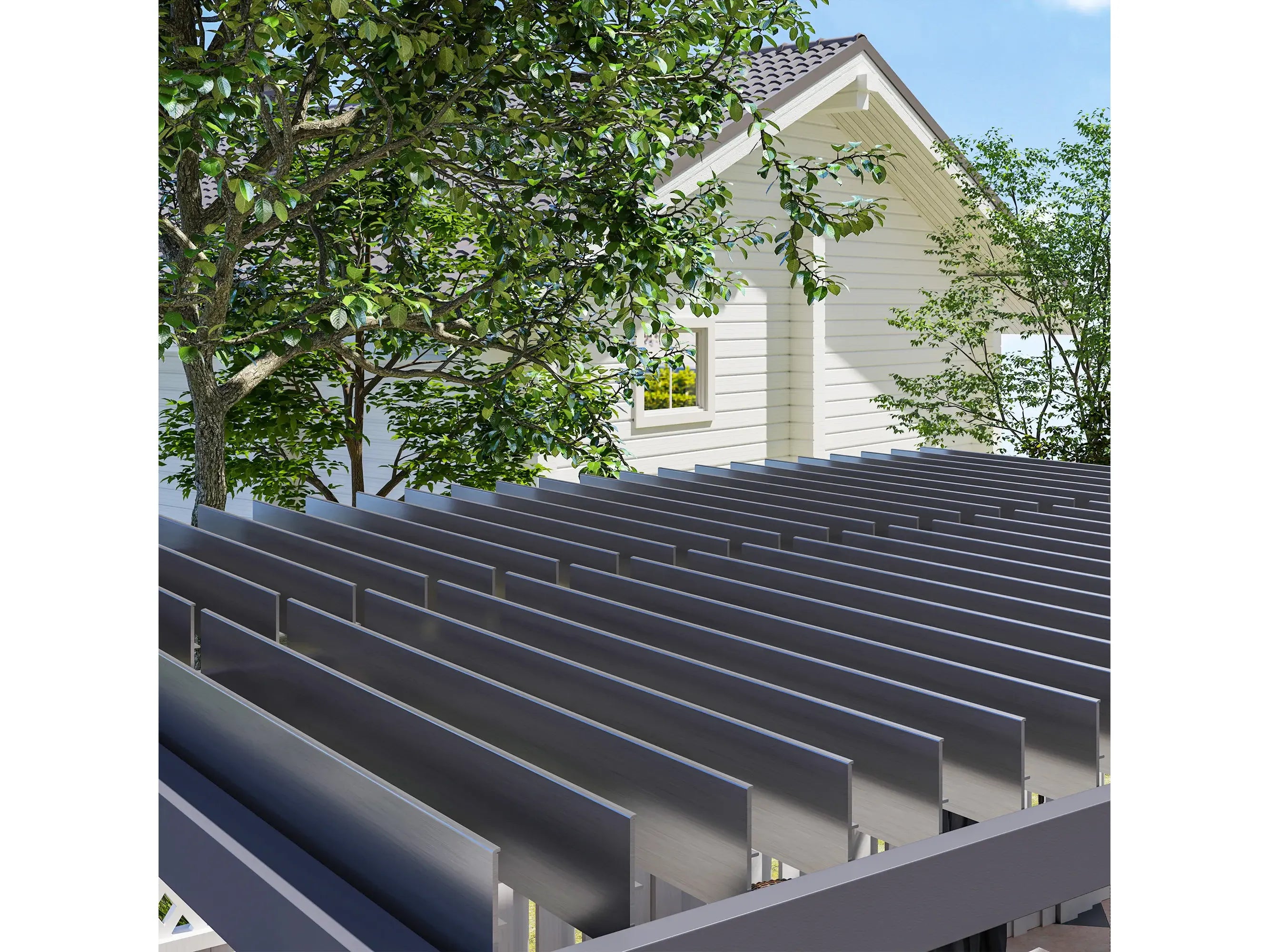 10' x 13' Aluminum Pergola with Louvered - Dark Gray