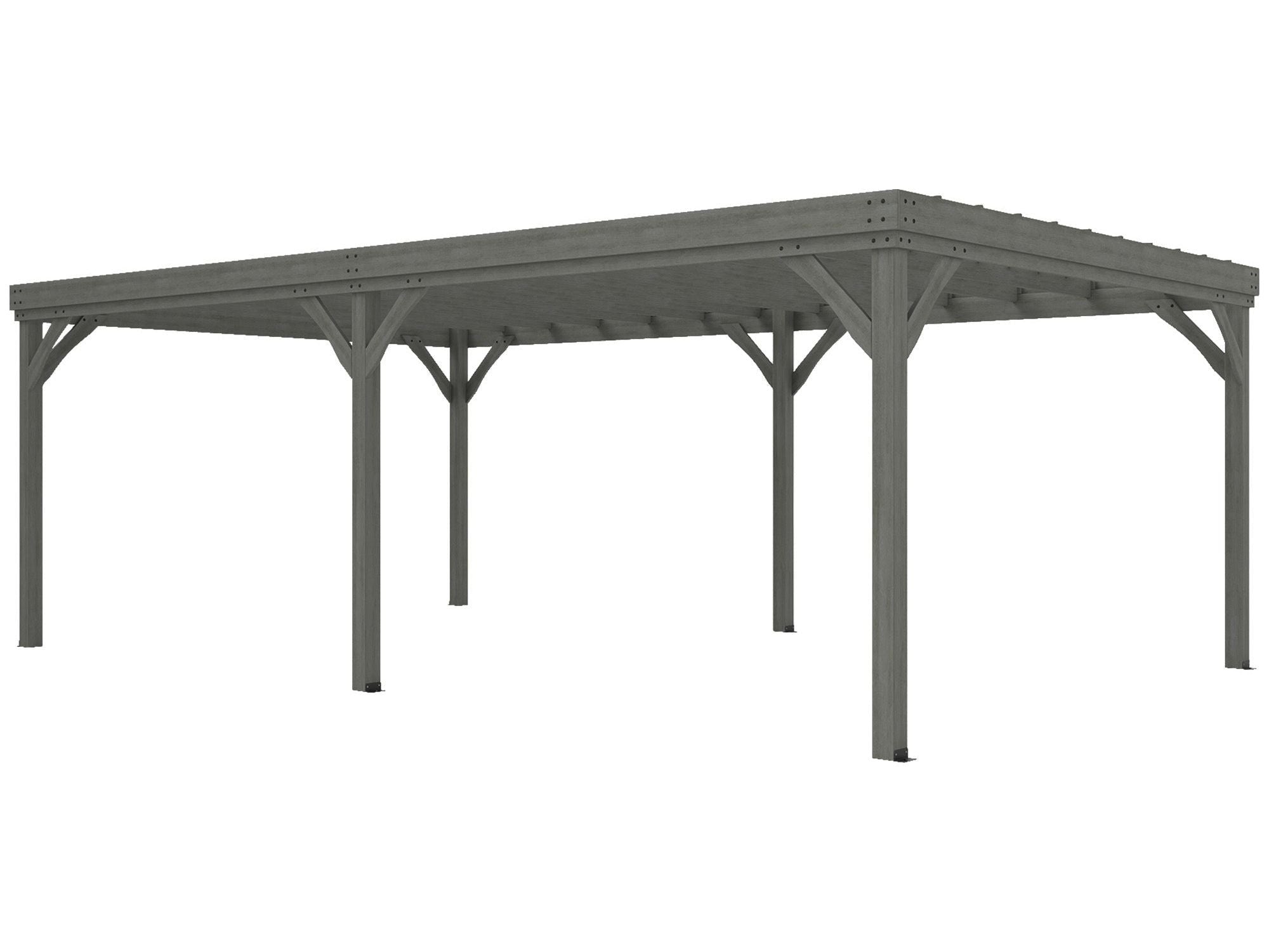 12' x 20' Outdoor Wooden Pergola - Gray