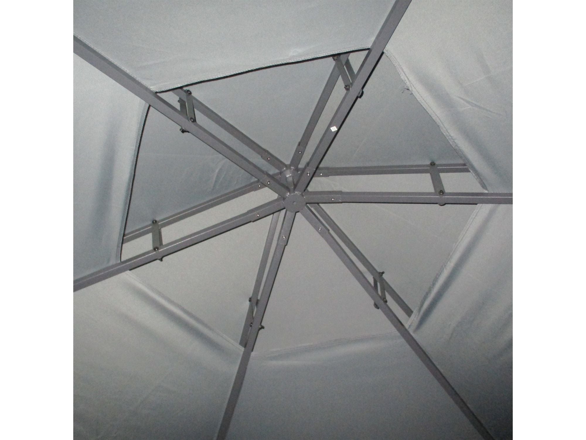 13' x 13' Double Roof Hexagon Outdoor Gazebo - Grey