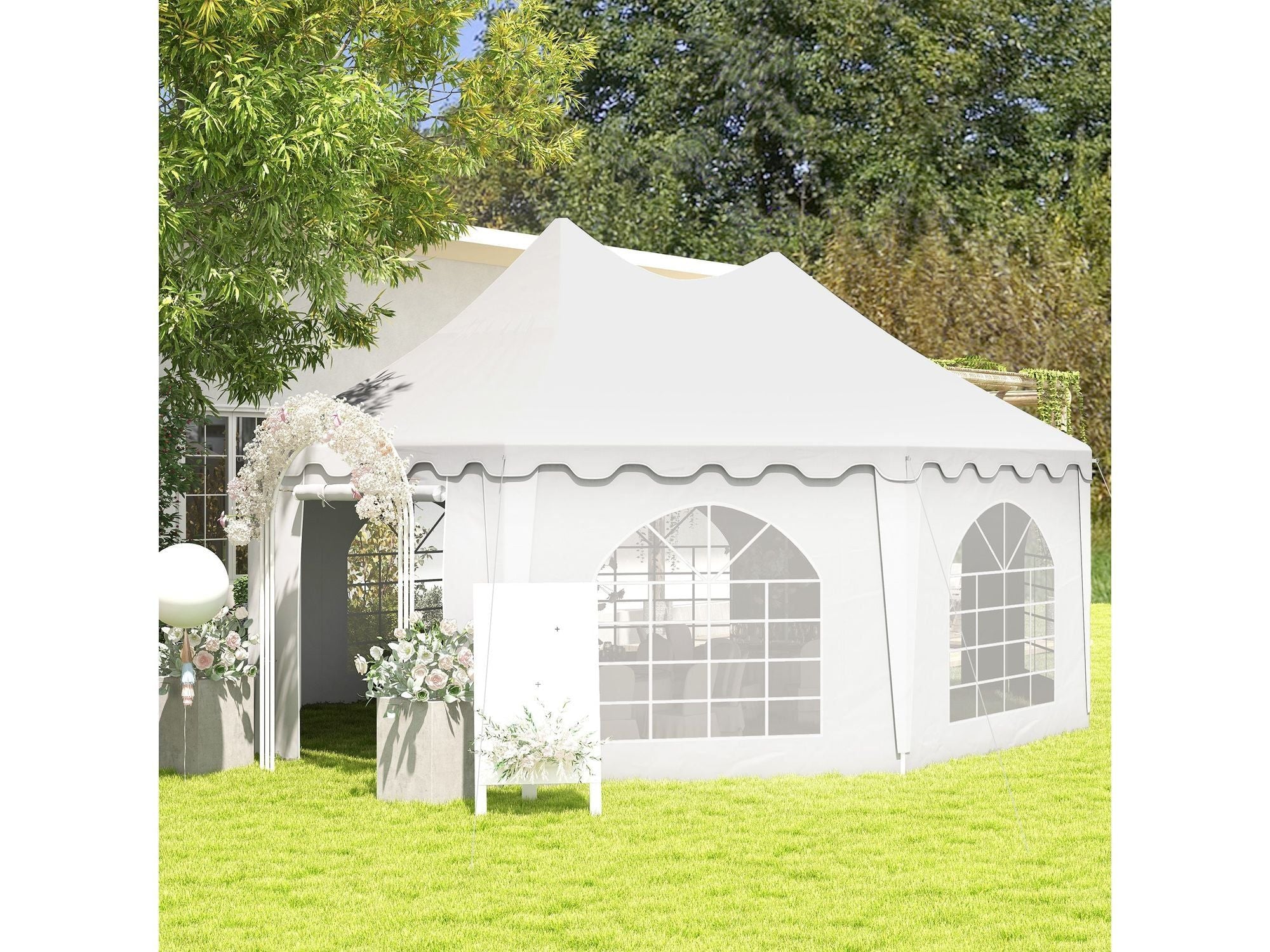 22.3' x 16.4' Large 2 Doors Party Tent - White