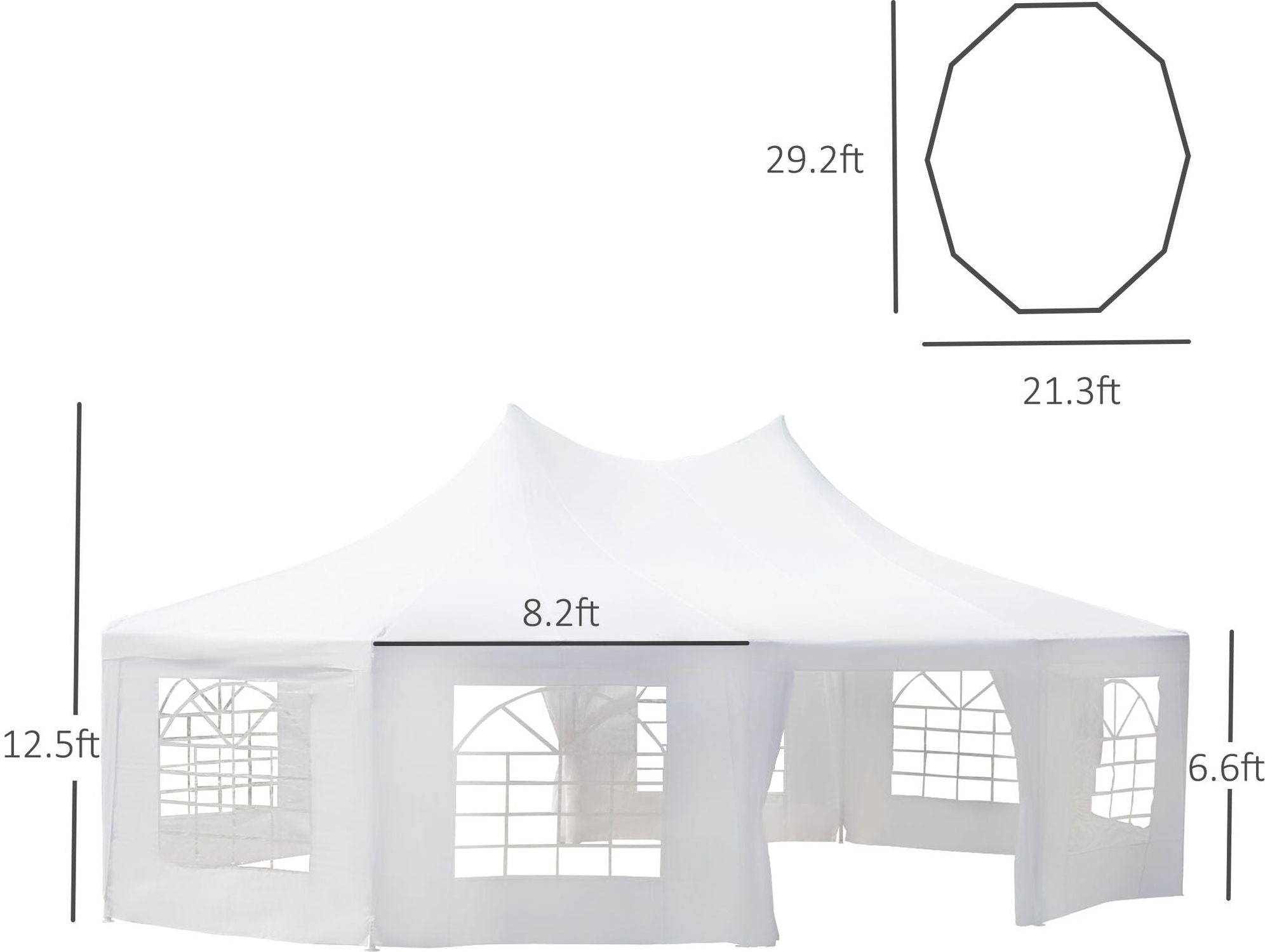 29 x 21 ft Outdoor Heavy Duty Party Gazebo Tent - White