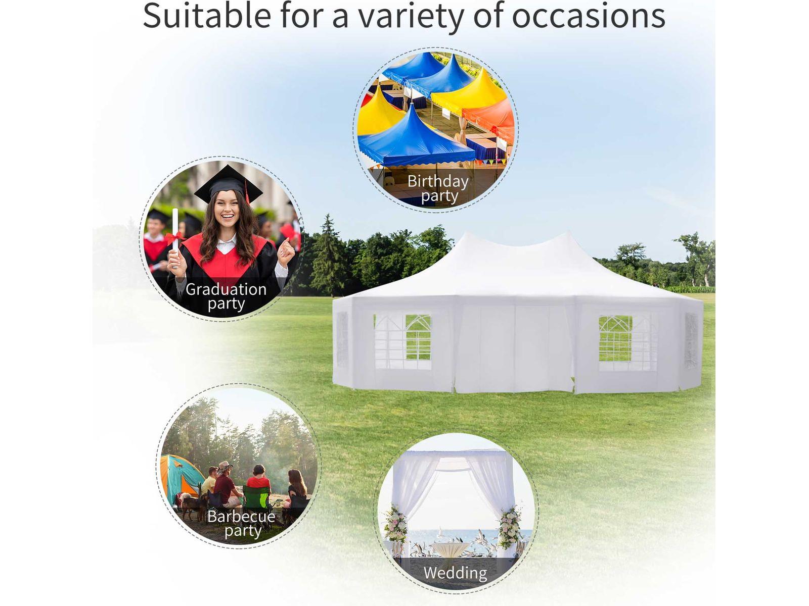 29 x 21 ft Outdoor Heavy Duty Party Gazebo Tent - White