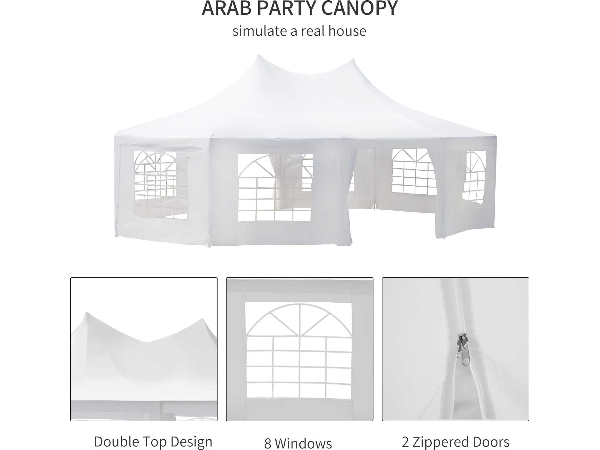 29 x 21 ft Outdoor Heavy Duty Party Gazebo Tent - White