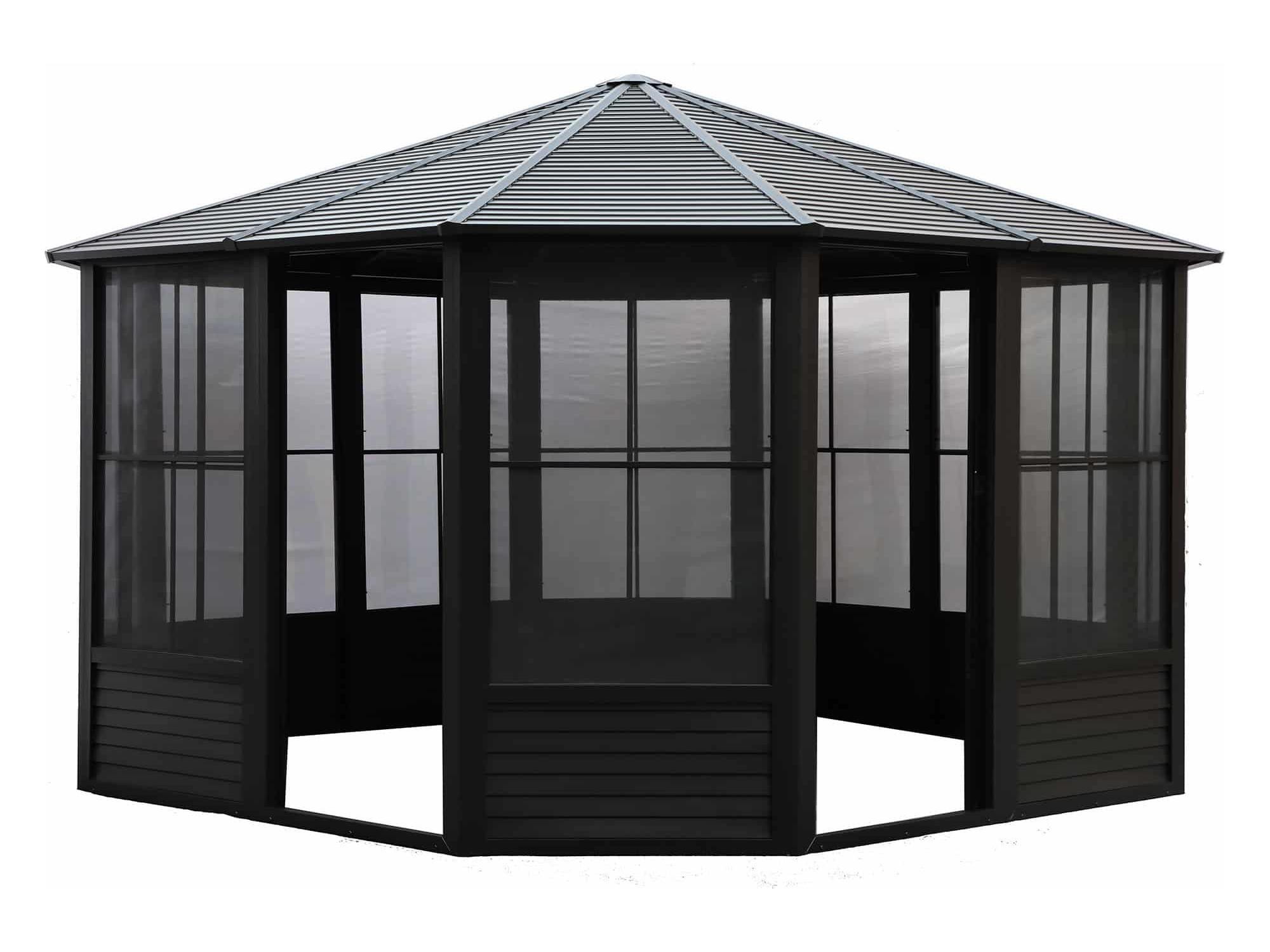 Florence Solarium with Metal Roof 12 Ft. x 12 Ft. Black