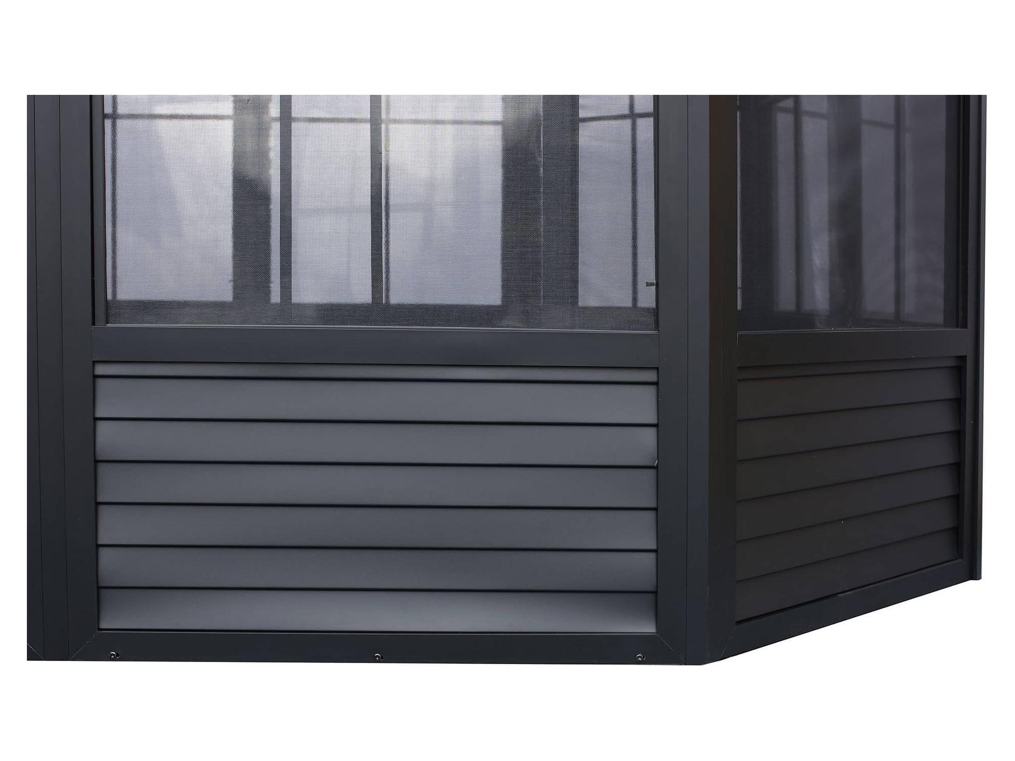 Florence Solarium with Metal Roof 12 Ft. x 12 Ft. Black