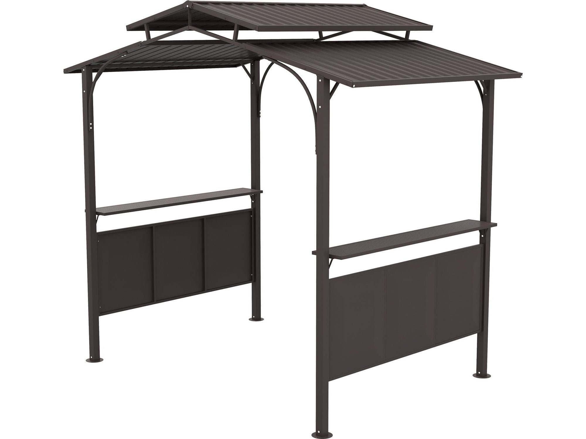 8'x5' BBQ Grill Double Tiered Gazebo - Brown