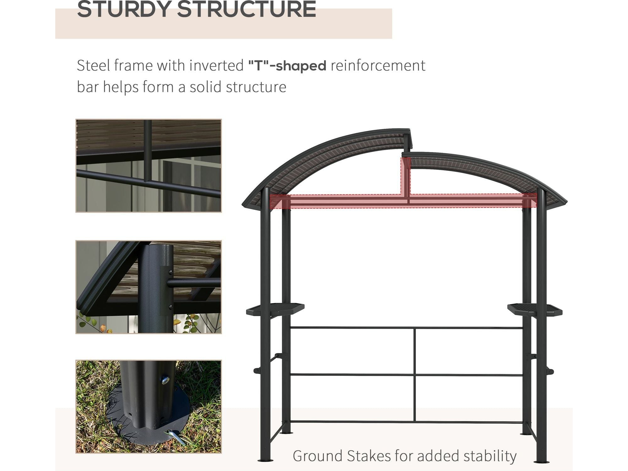 8' x 5' Outdoor Shelter Grill Gazebo