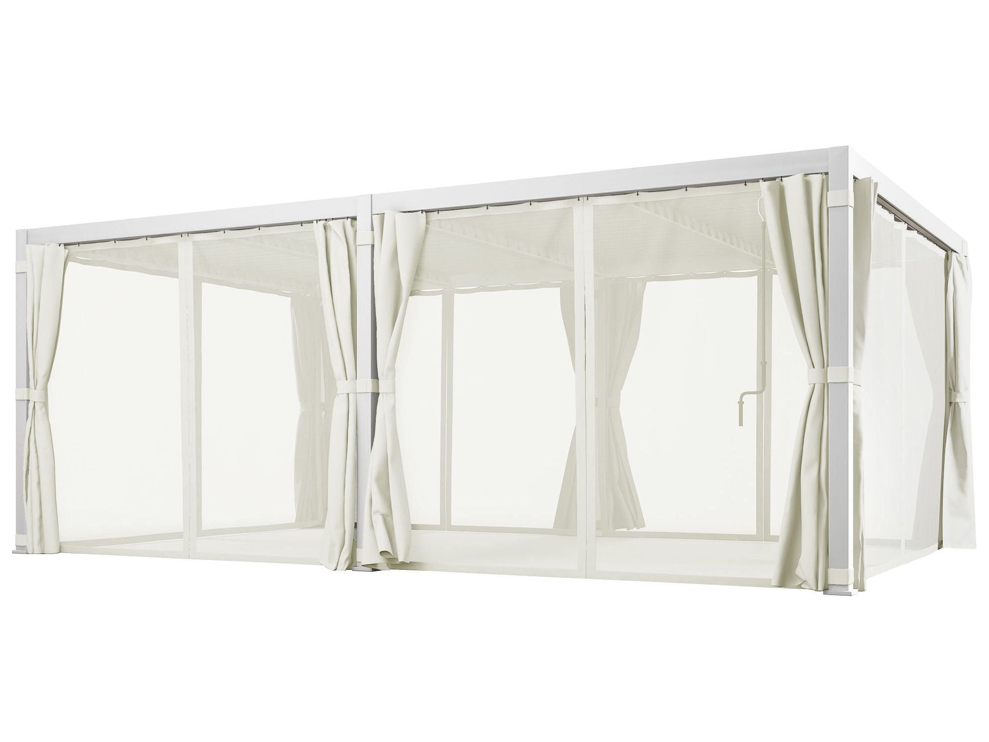 12' x 19' Aluminum White Pergola with Louvers