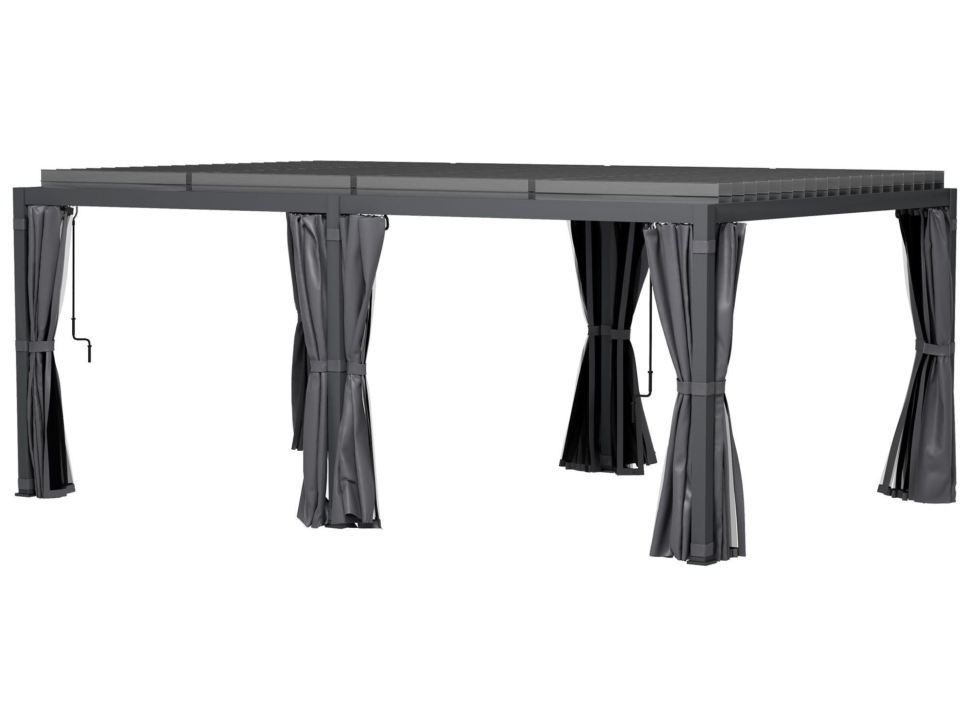 12' x 19' Aluminum Dark Gray Pergola with Louvered