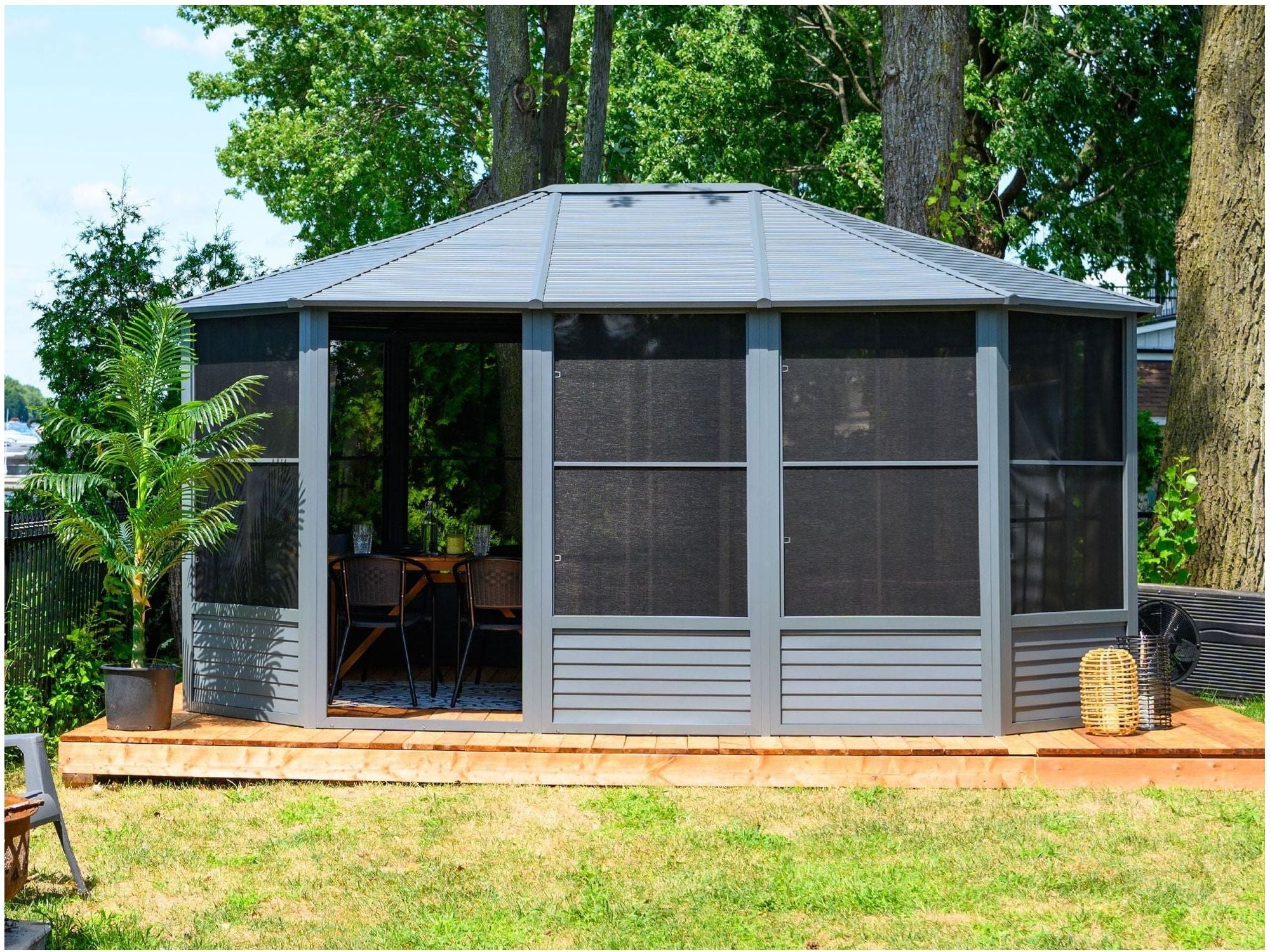 Florence Solarium with Metal Roof 12 Ft. x 15 Ft. Slate