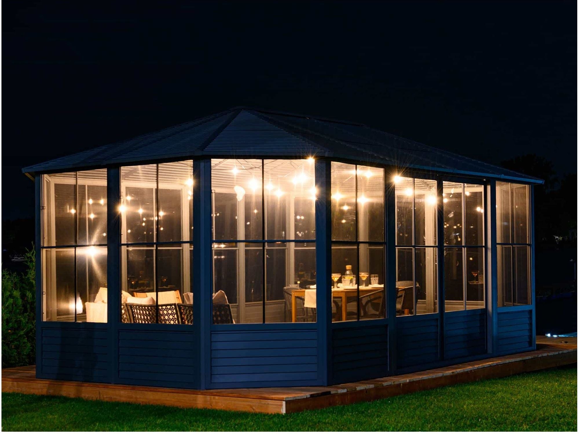 Florence Solarium with Metal Roof 12 Ft. x 18 Ft. Slate