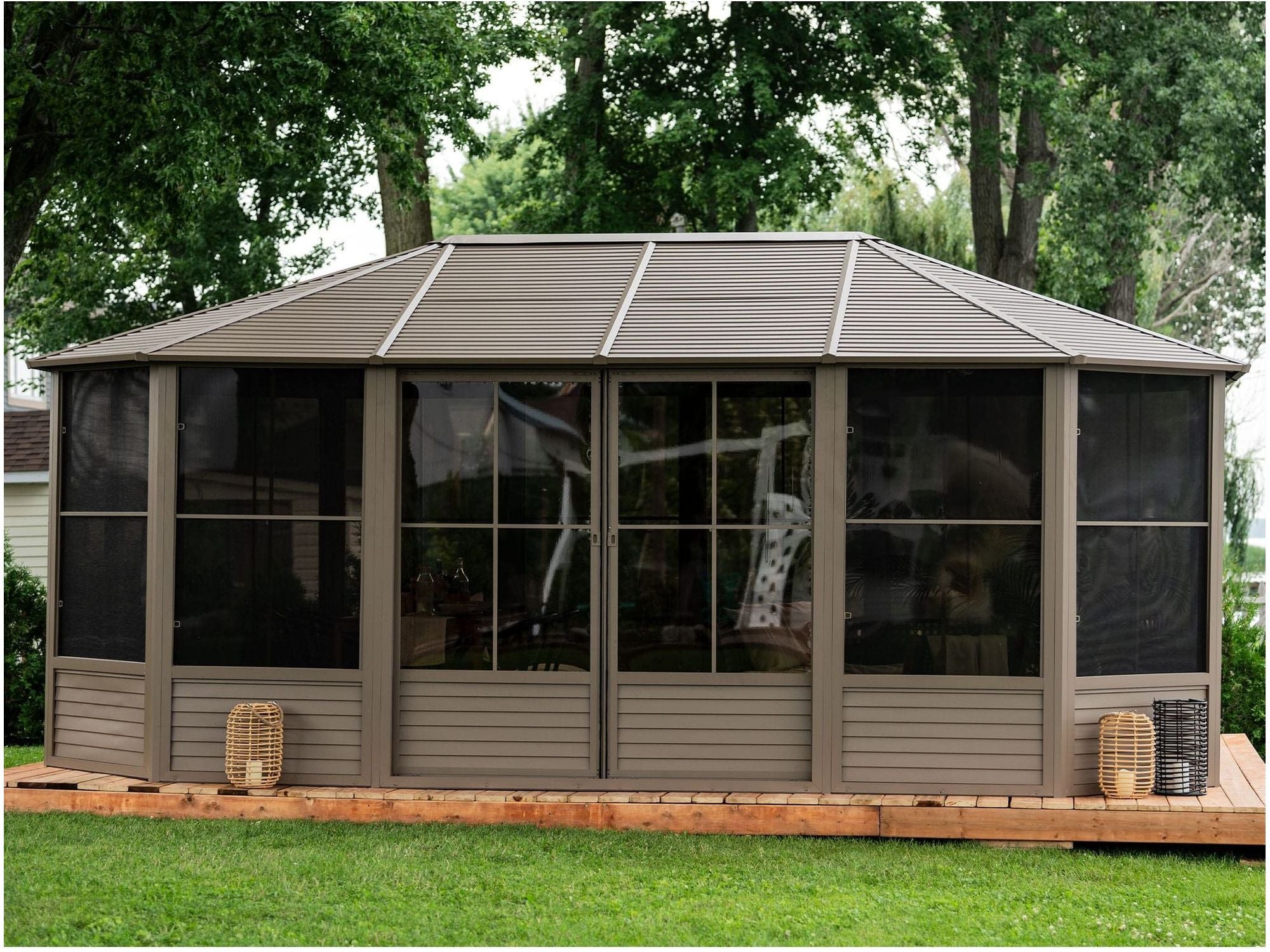 Florence Solarium with Metal Roof 12 Ft. x 18 Ft. Sand