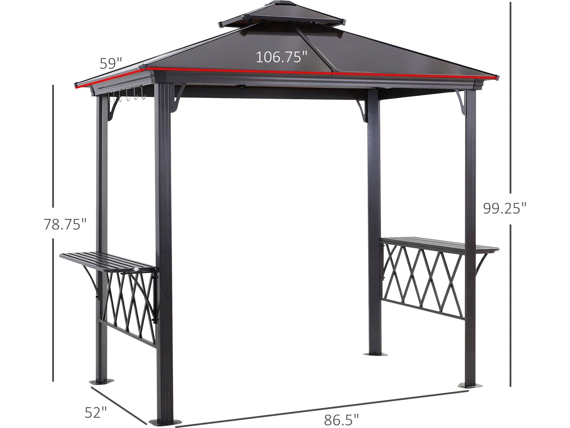 Outside Porch BBQ Cooking Pergola Canopy