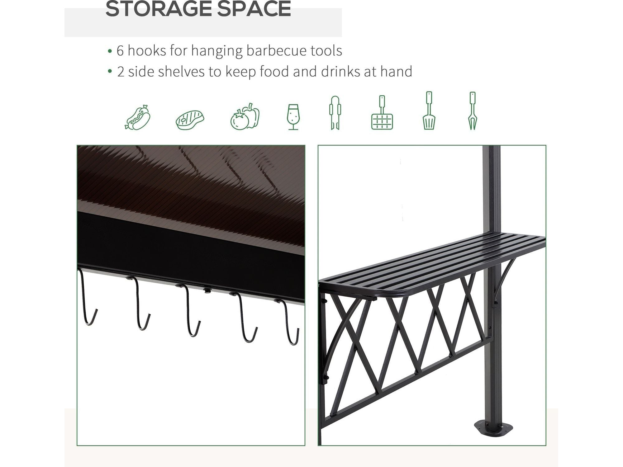 Outside Porch BBQ Cooking Pergola Canopy