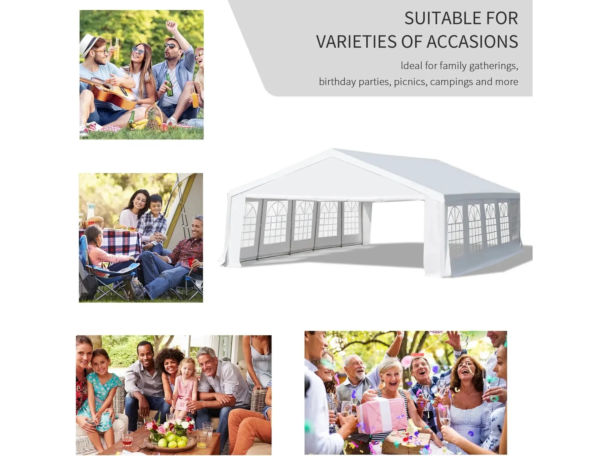 20'x32' Outdoor Heavy Duty Party Tent - White
