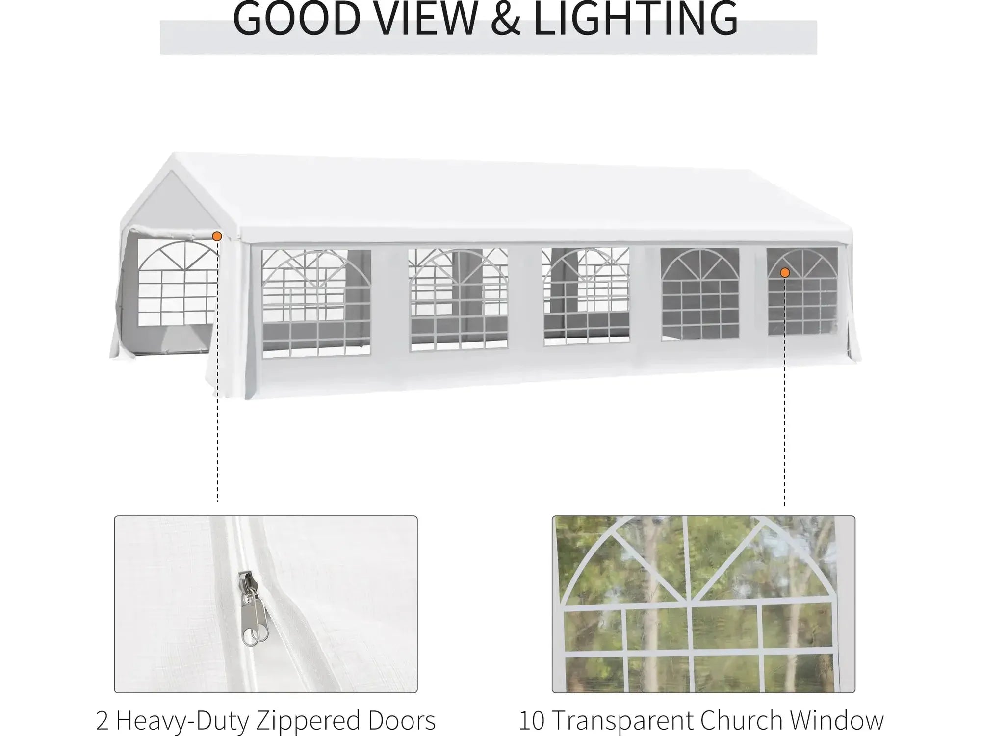 20'x32' Outdoor Heavy Duty Party Tent - White