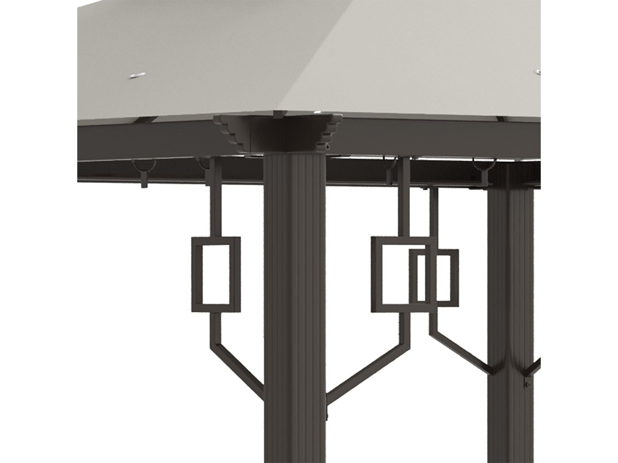 10' x 10' Double Roof Outdoor Patio Gazebo - Cream White