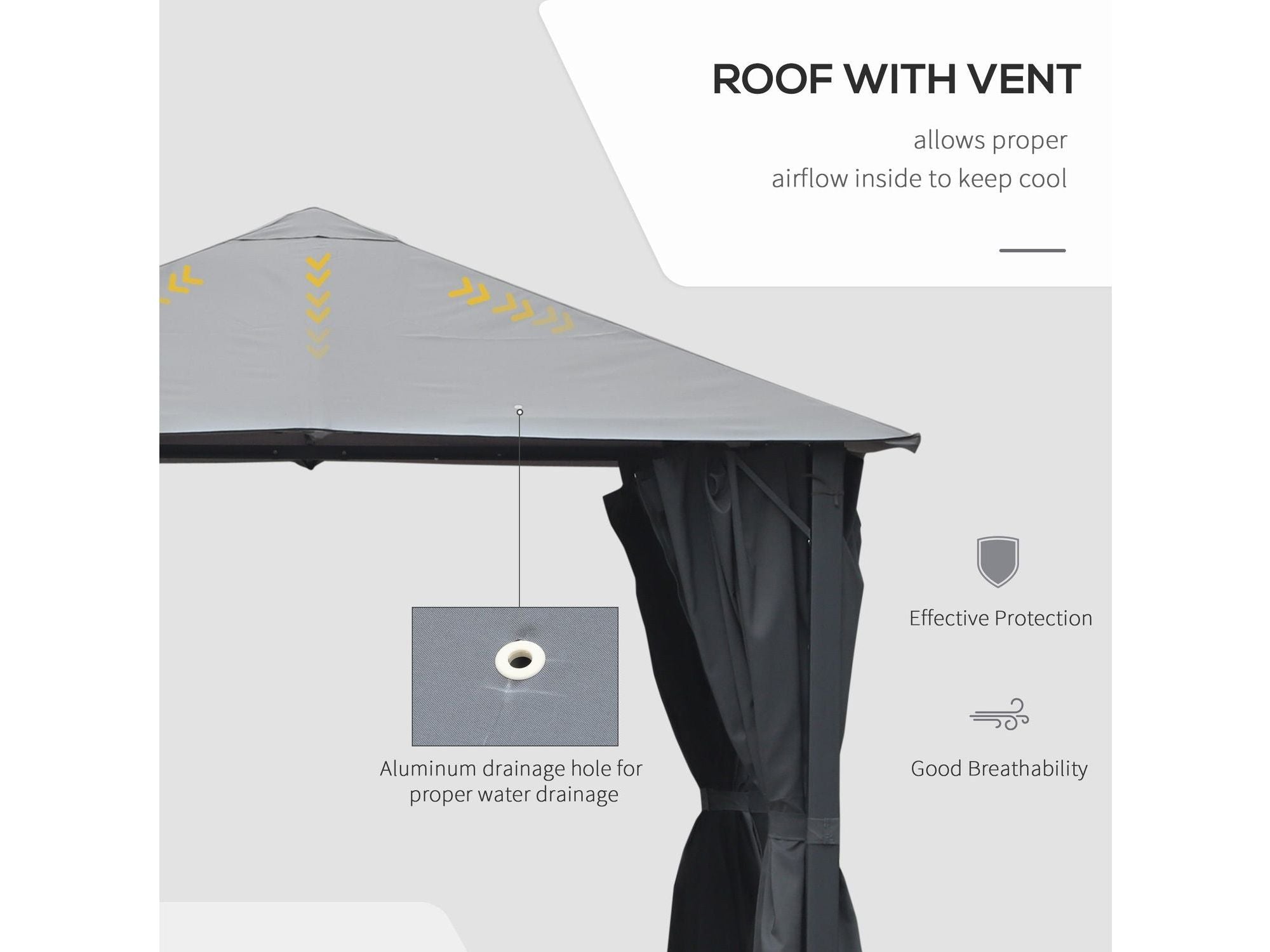 10' x 10' Outdoor Gazebo Canopy Shelter with Netting & Curtains - Black