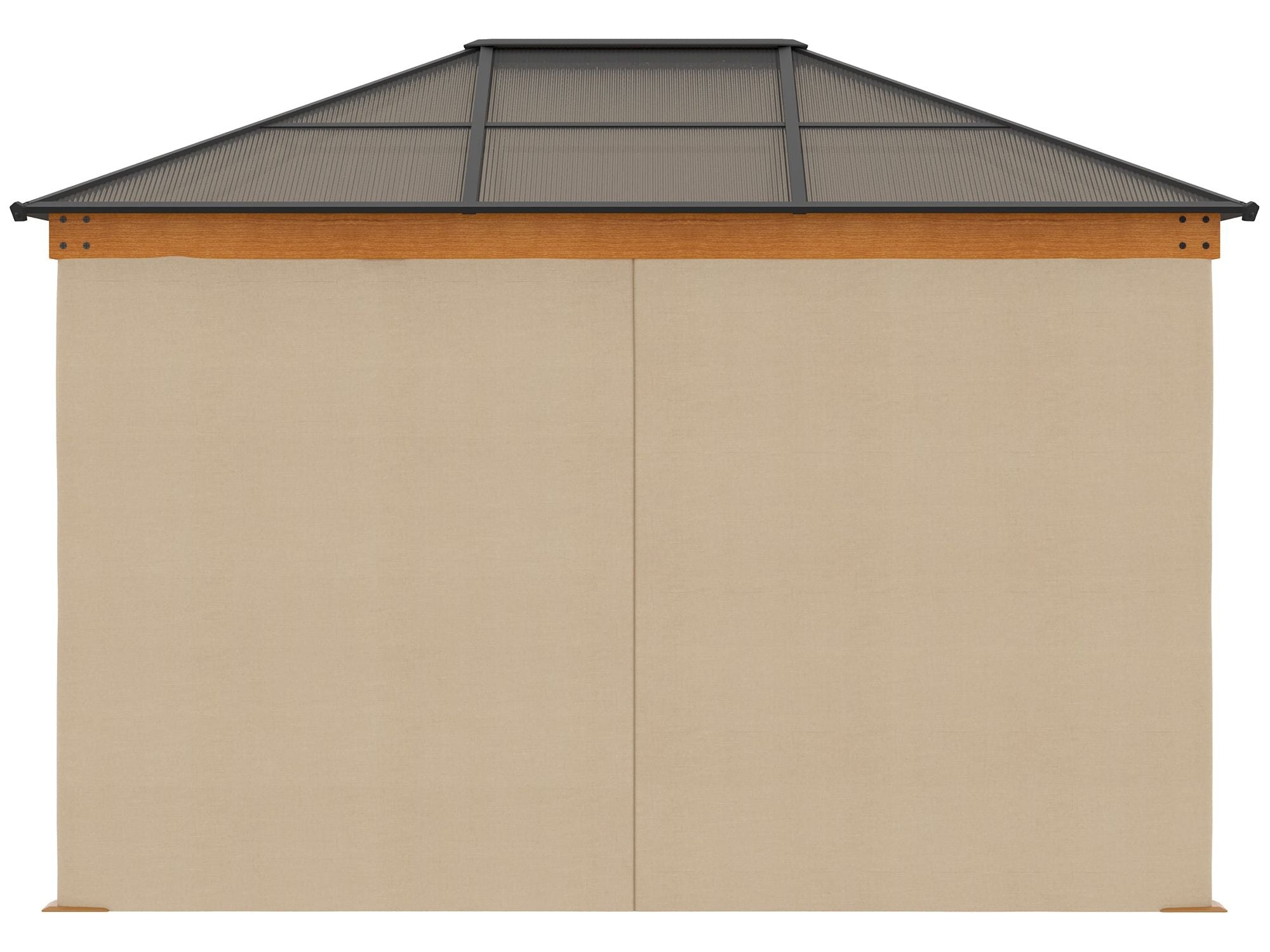 10' x 12' Aluminum Frame Hardtop Polycarbonate Gazebo - Khaki