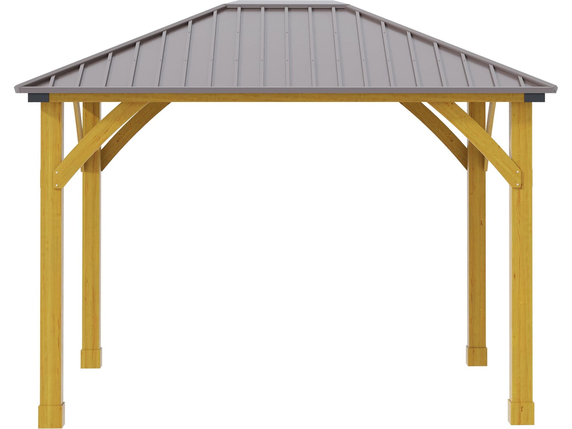10' x 12' Hardtop Gazebo with Galvanized Steel Roof - Brown