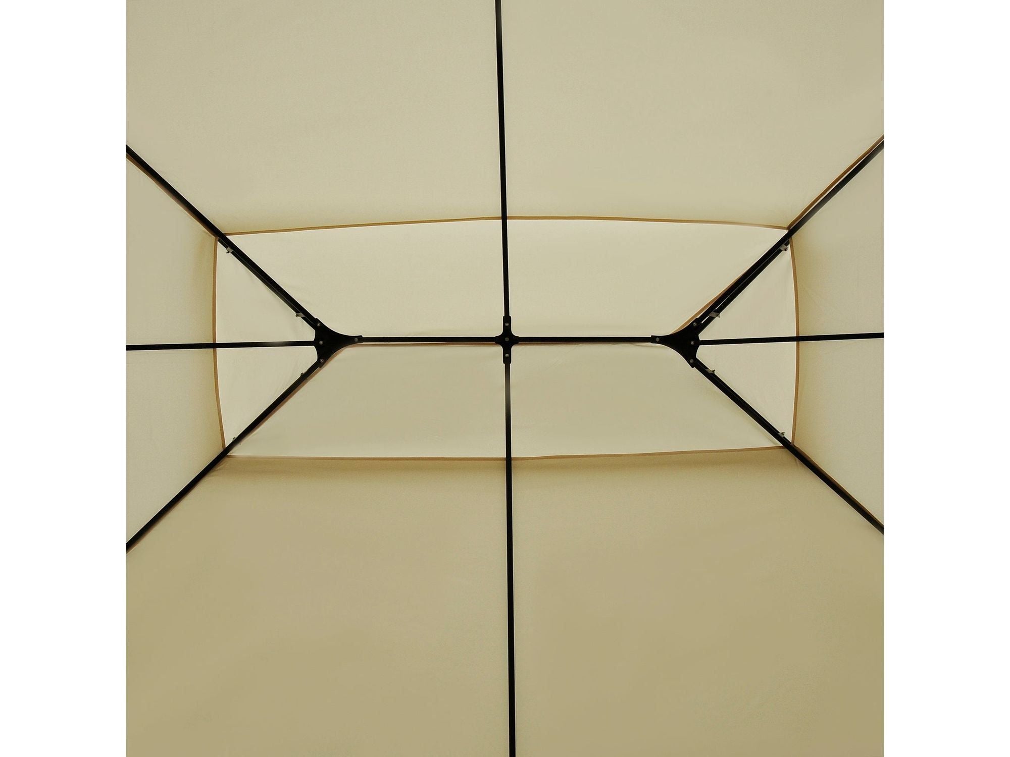 10' x 13' Outdoor 2-Tier Steel Frame Gazebo for Patio - Cream White