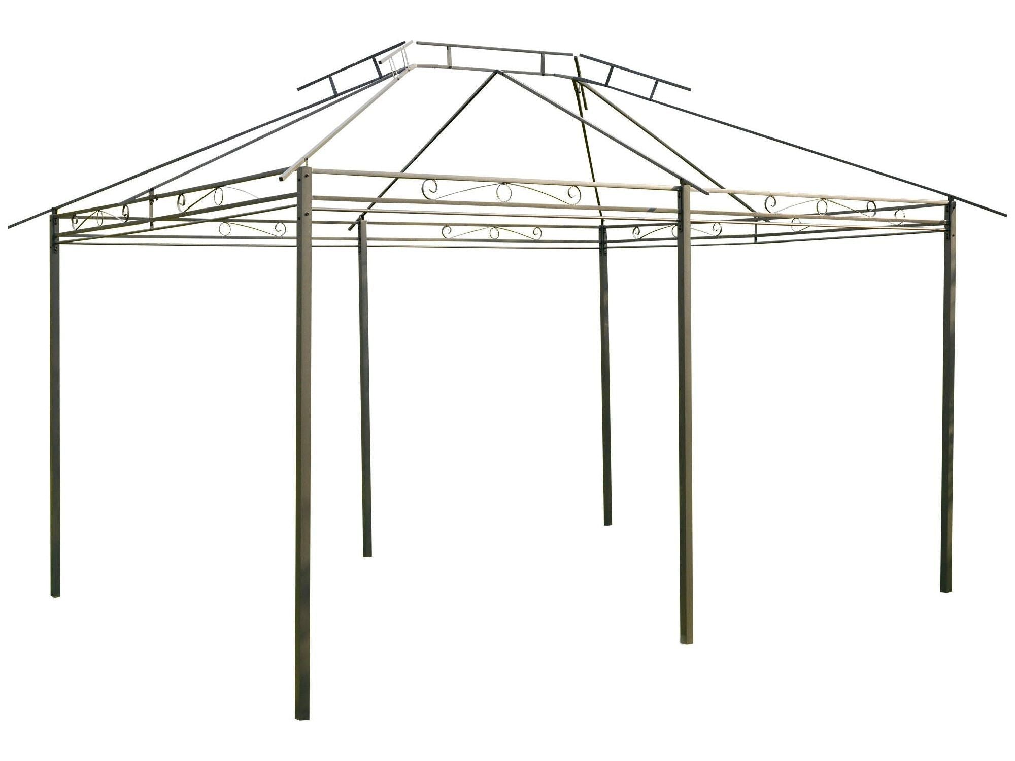 10' x 13' Outdoor 2-Tier Steel Frame Gazebo for Patio - Sage Gray
