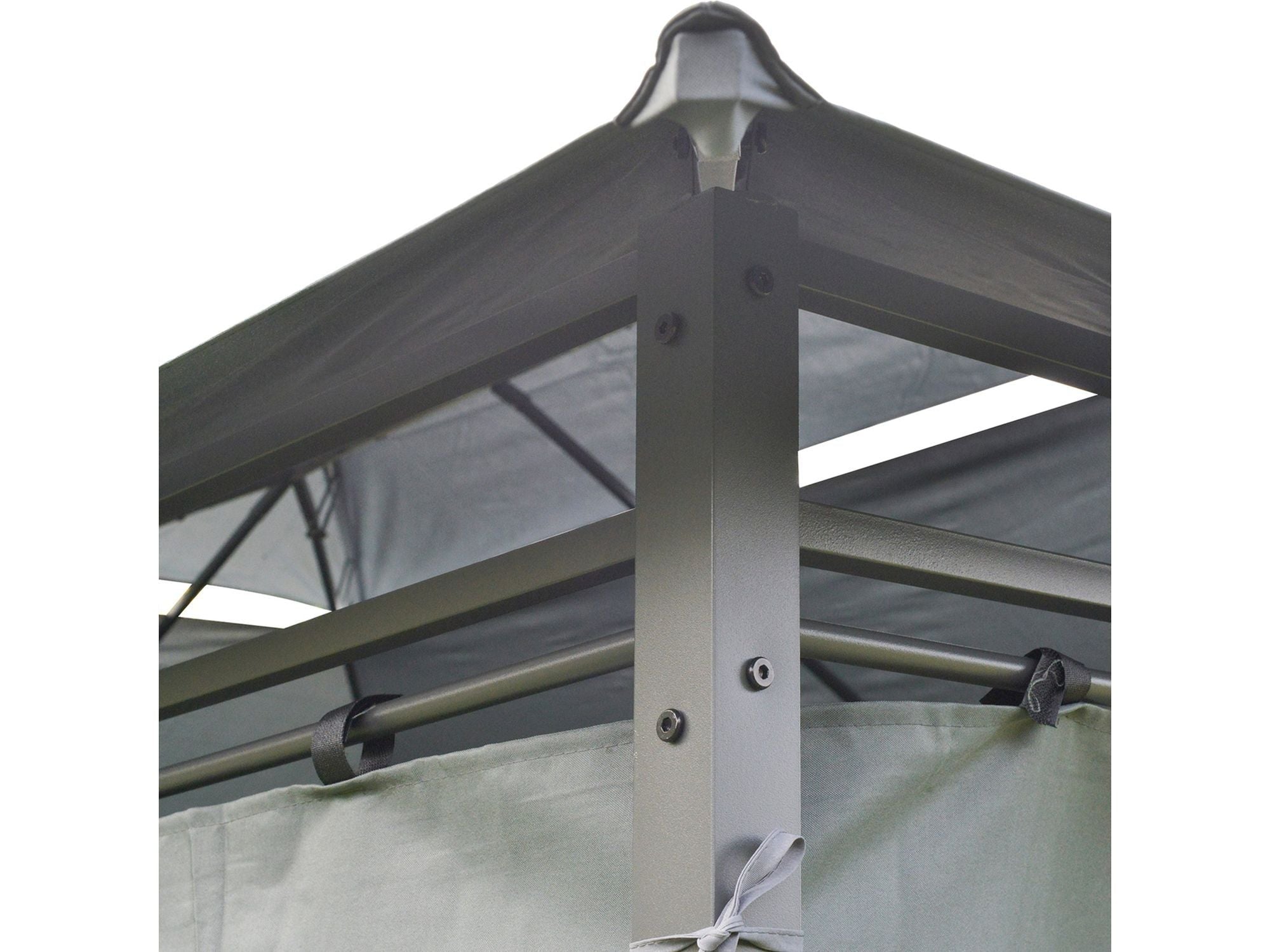 10' x 13' Outdoor 2-Tier Steel Frame Gazebo for Patio - Sage Gray