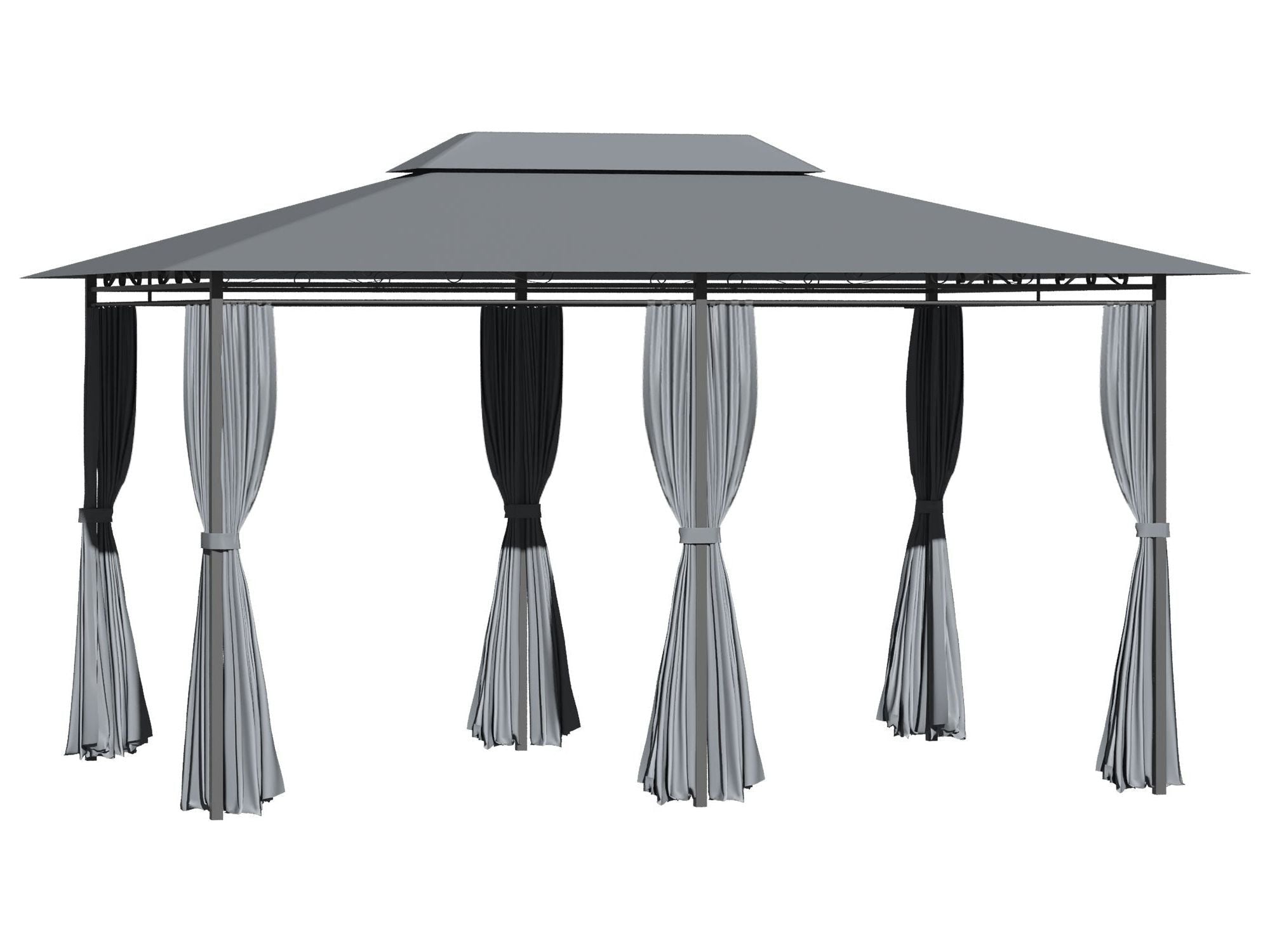 10' x 13' Outdoor 2-Tier Steel Frame Gazebo for Patio - Sage Gray