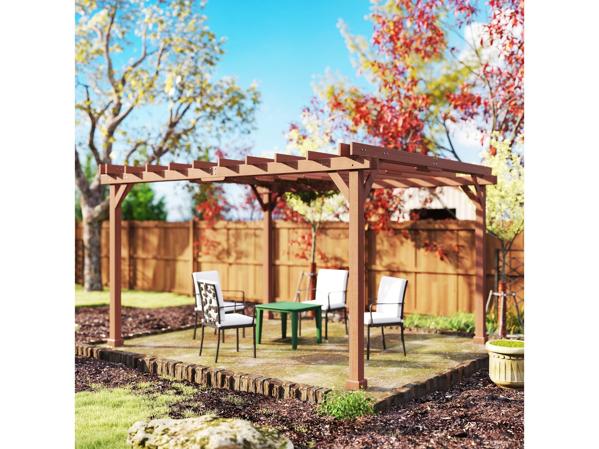 11' x 12.5' Outdoor Pergola Gazebo Grape Trellis - Brown