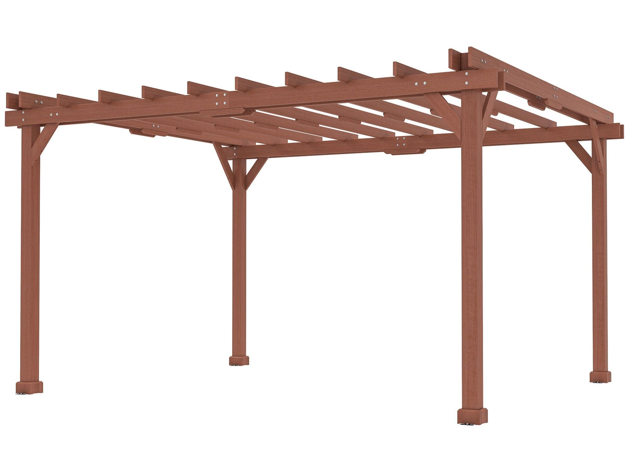 11' x 12.5' Outdoor Pergola Gazebo Grape Trellis - Brown