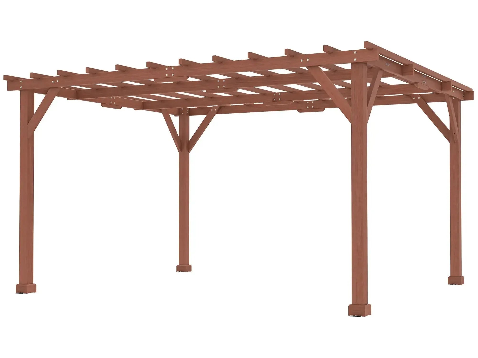 11' x 12.5' Outdoor Pergola Gazebo Grape Trellis - Brown