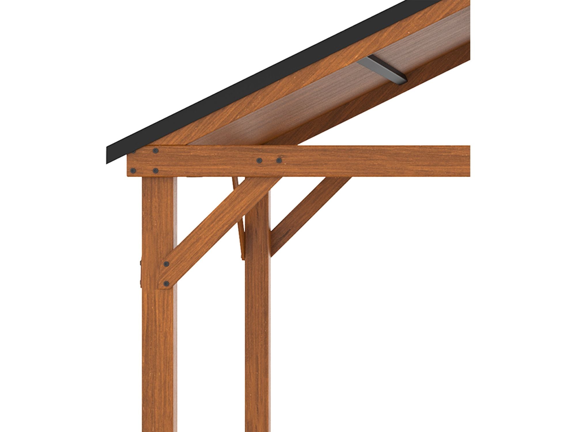 11' x 12' Hardtop Gazebo with Wooden Frame and Waterproof Roof - Brown
