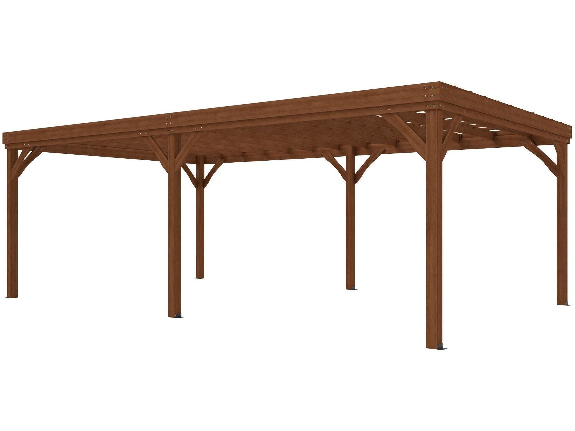 12' x 20' Outdoor Wooden Pergola - Brown