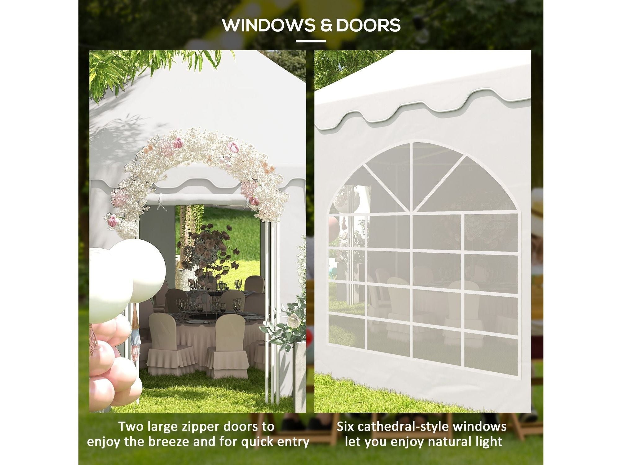 22.3' x 16.4' Large 2 Doors Party Tent - White