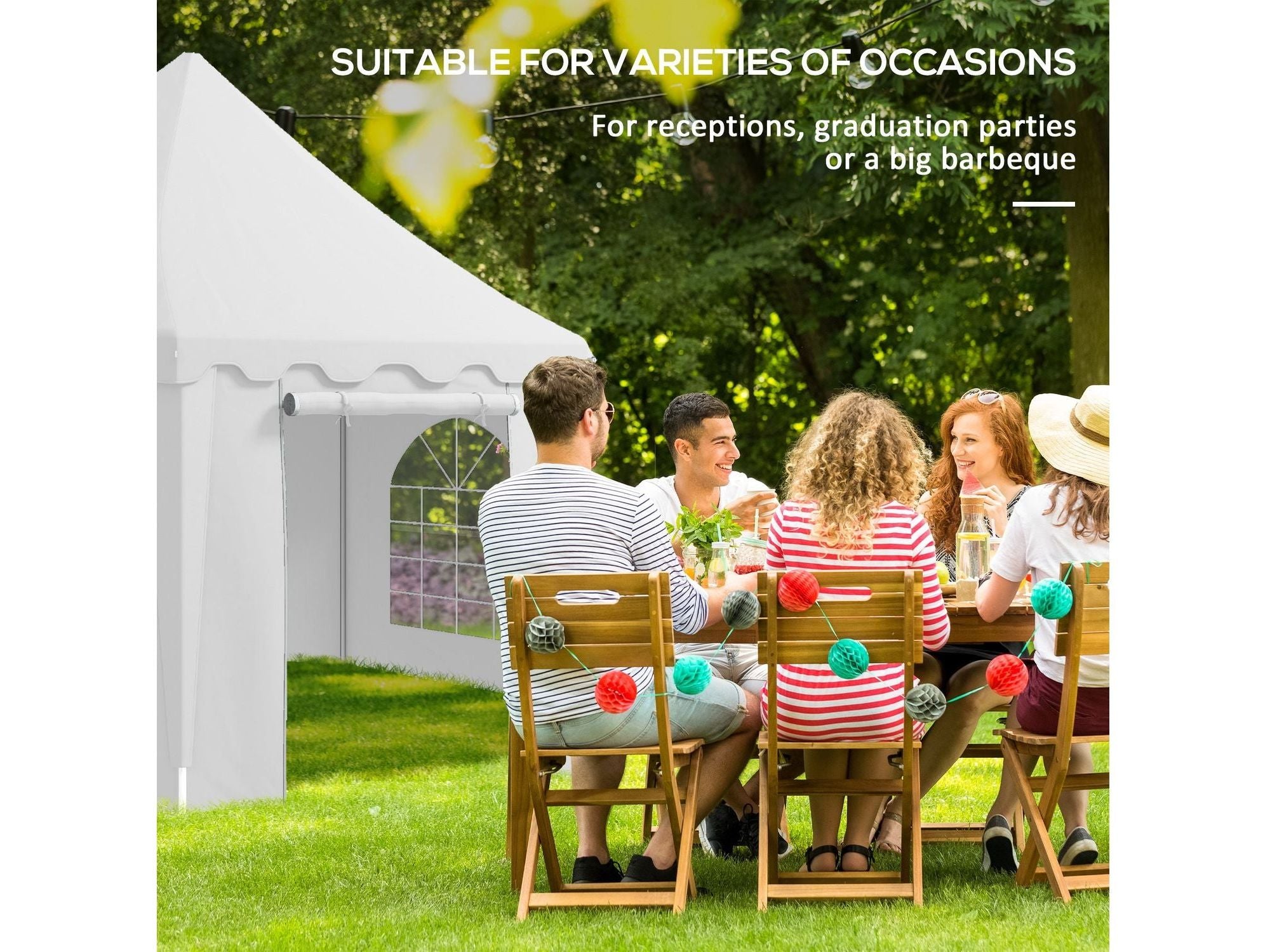 22.3' x 16.4' Large 2 Doors Party Tent - White