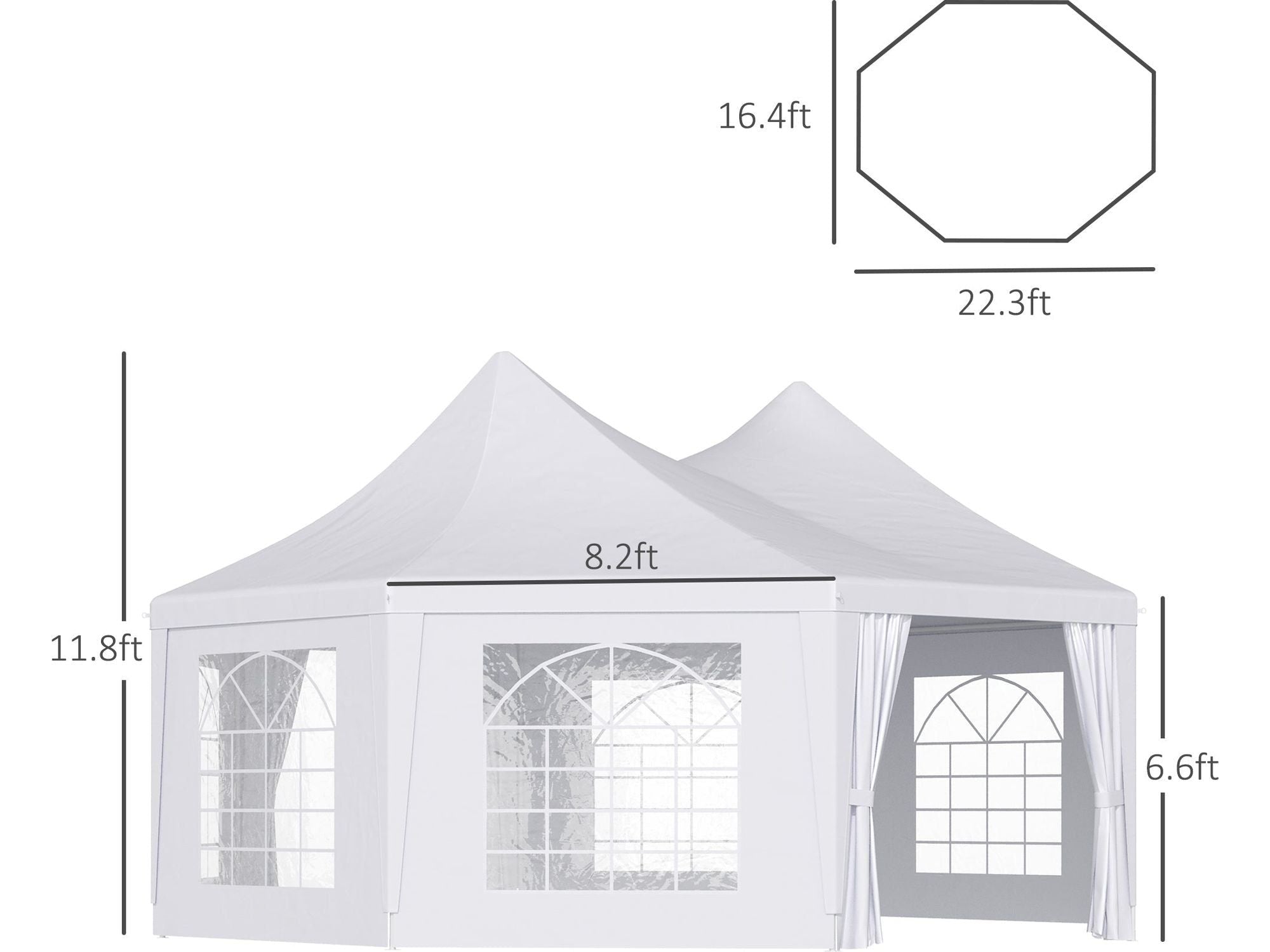 22 x 16 ft Outdoor Heavy Duty Event Gazebo Tent - White