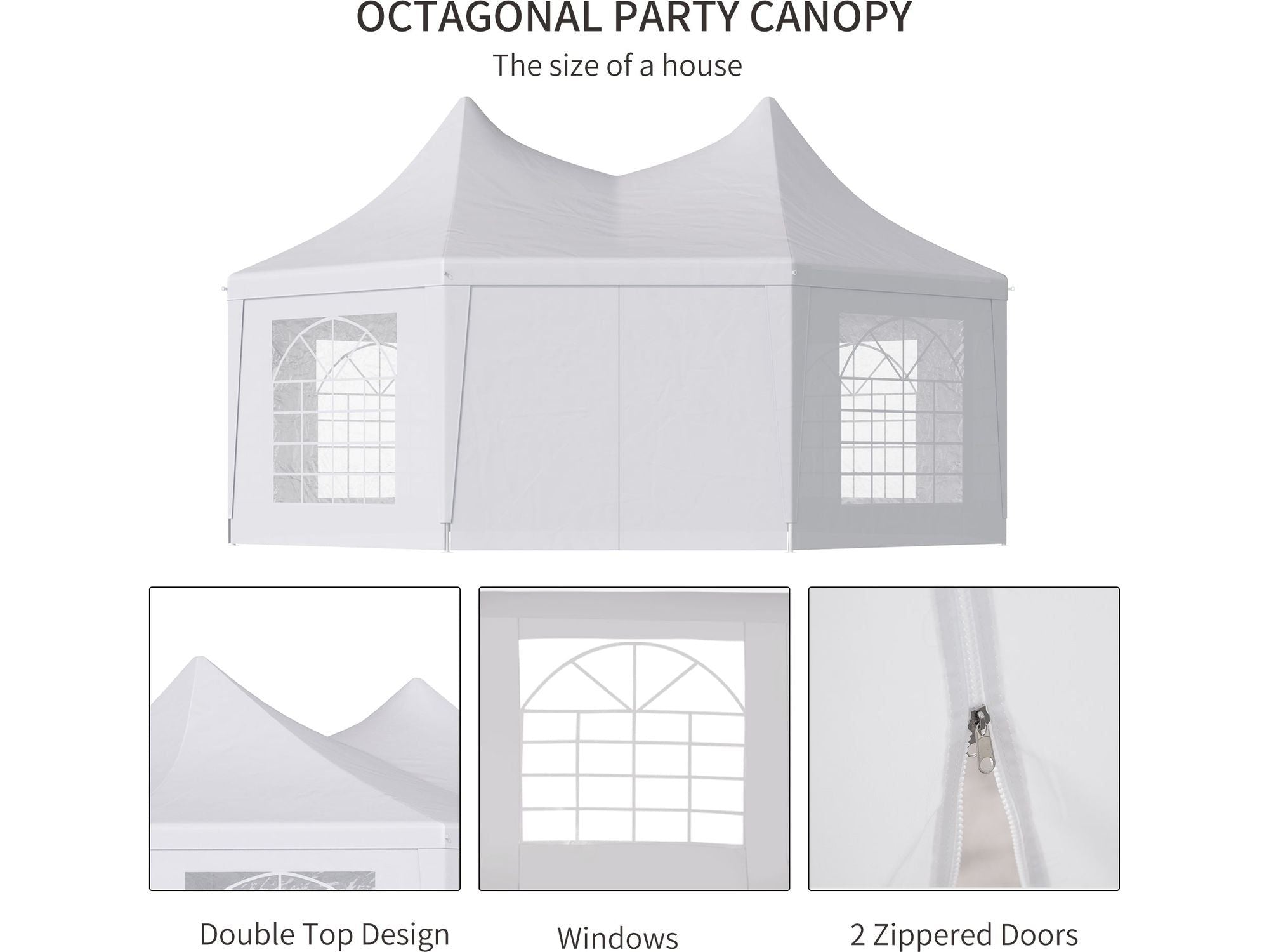 22 x 16 ft Outdoor Heavy Duty Event Gazebo Tent - White