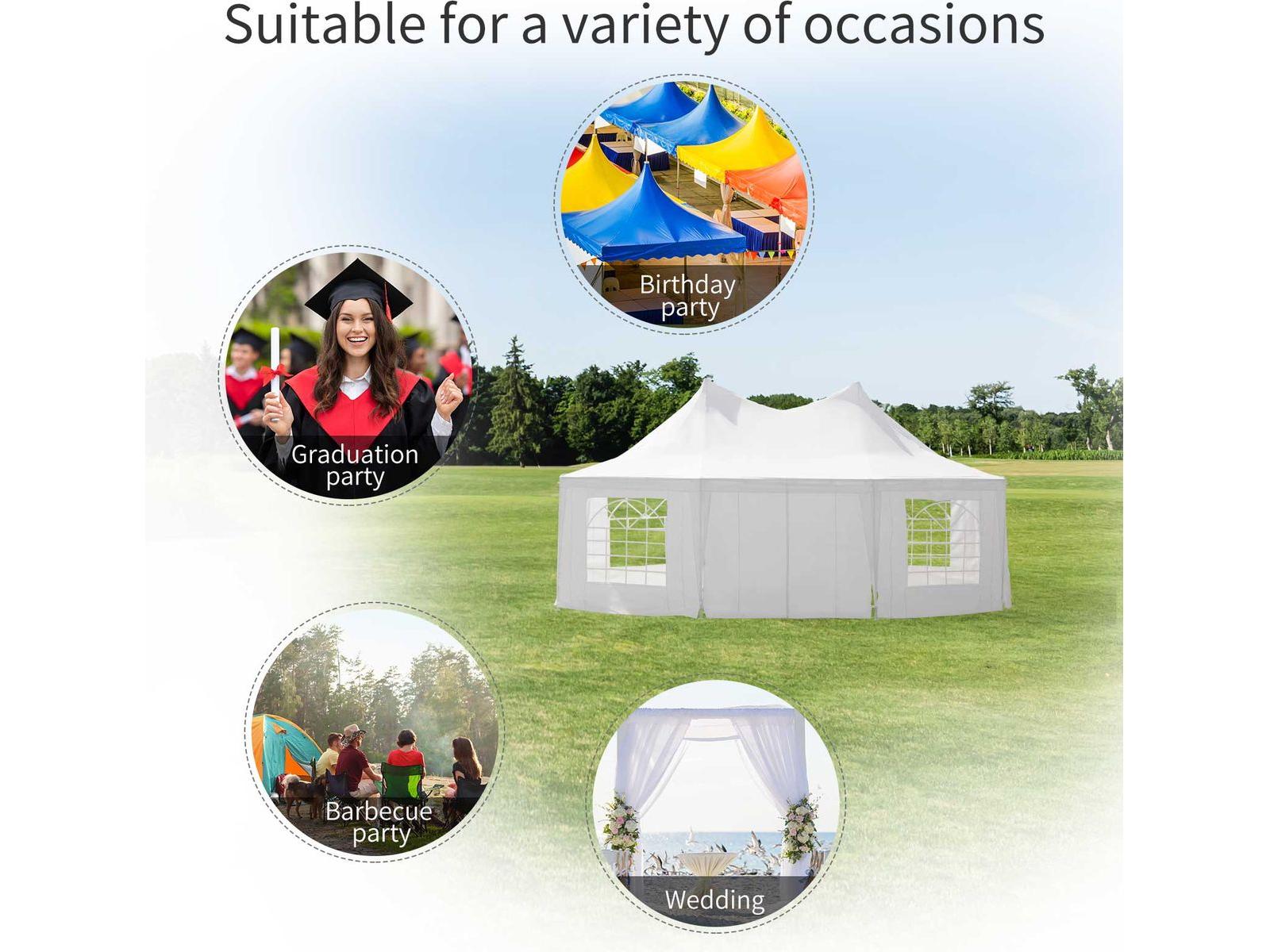 22 x 16 ft Outdoor Heavy Duty Event Gazebo Tent - White