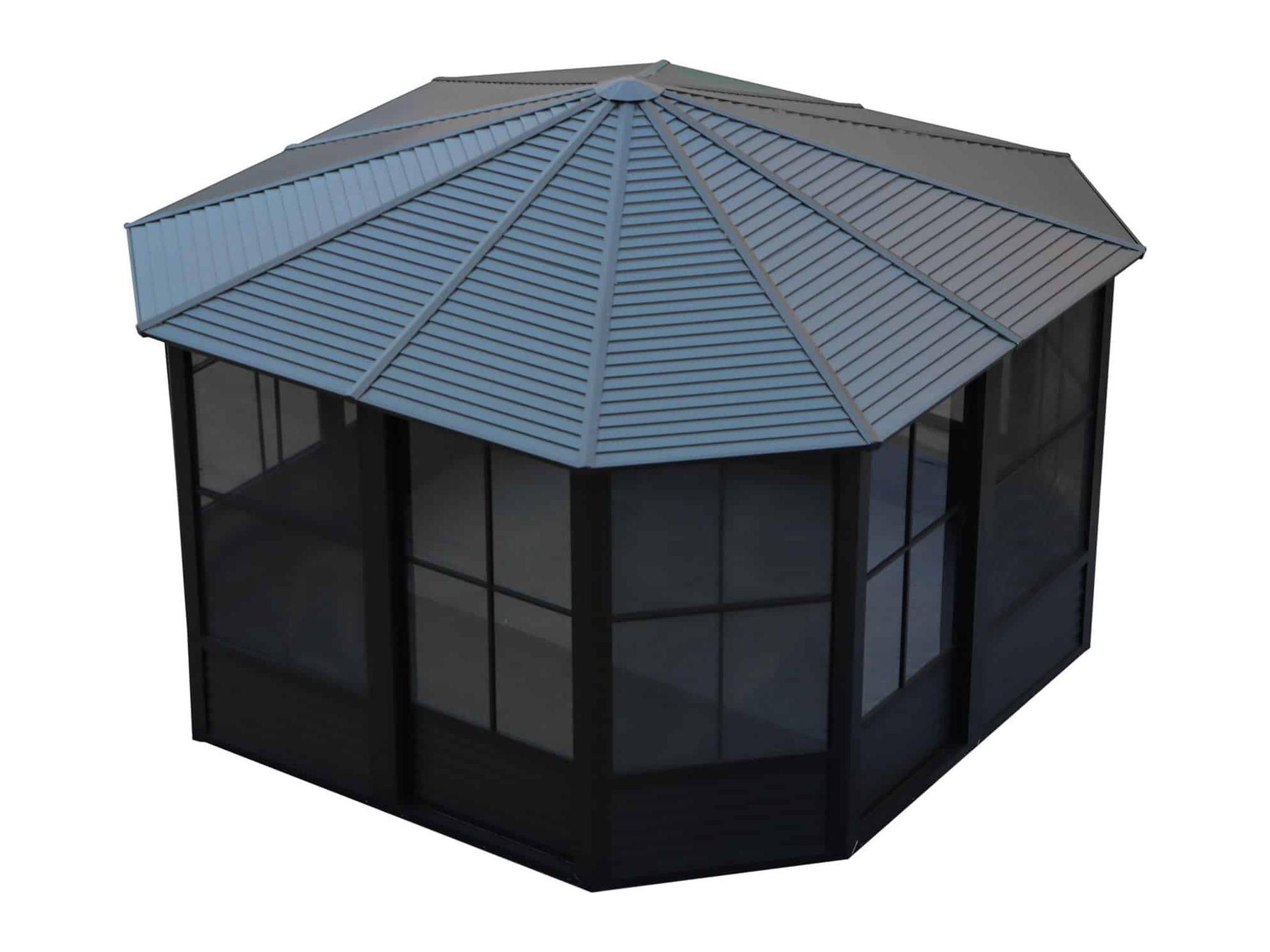 Florence Solarium with Metal Roof 12 Ft. x 12 Ft. Black