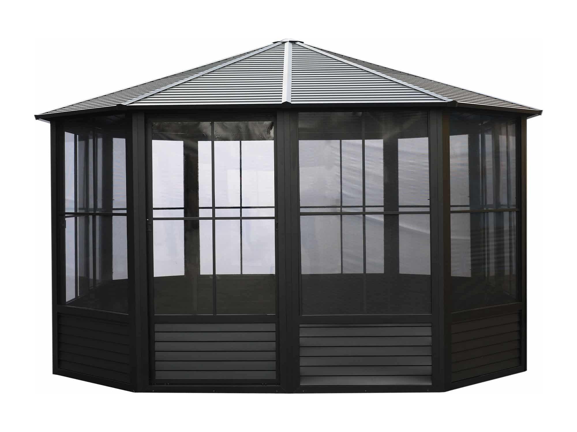 Florence Solarium with Metal Roof 12 Ft. x 12 Ft. Black