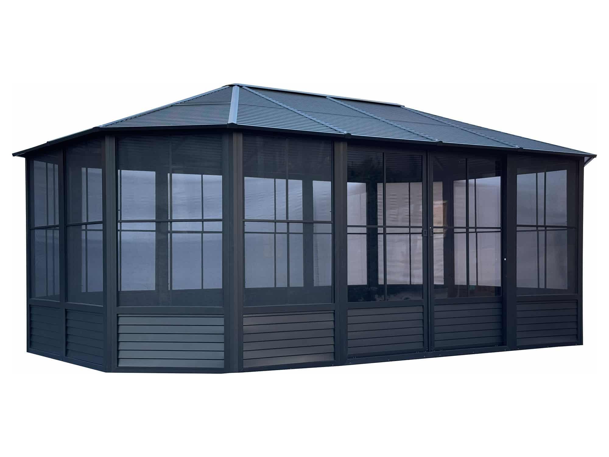 Florence Solarium with Metal Roof 12 Ft. x 18 Ft. Black
