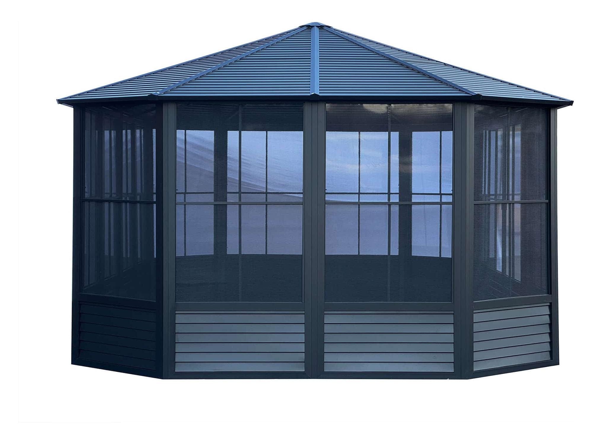 Florence Solarium with Metal Roof 12 Ft. x 18 Ft. Black