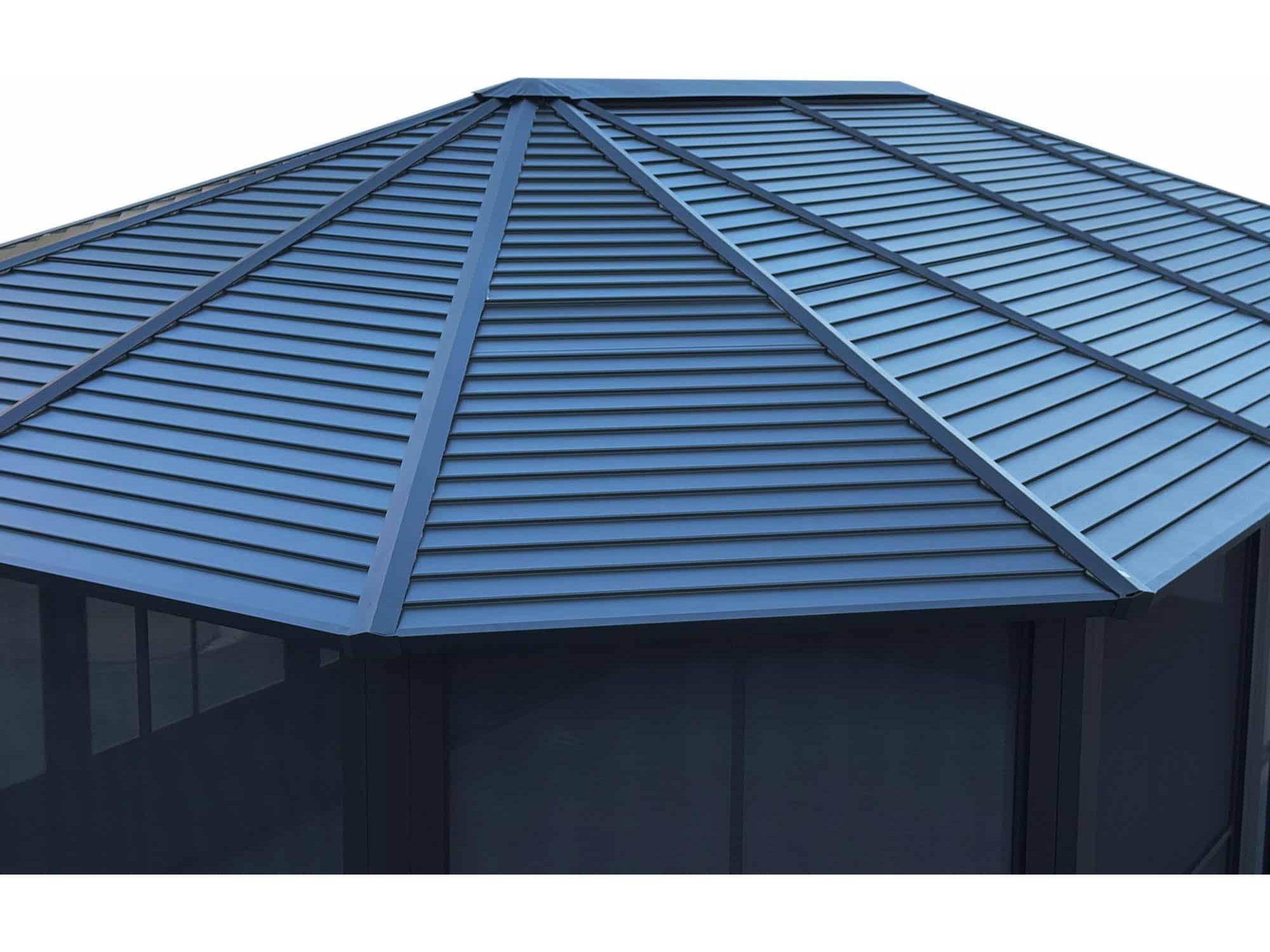 Florence Solarium with Metal Roof 12 Ft. x 18 Ft. Black