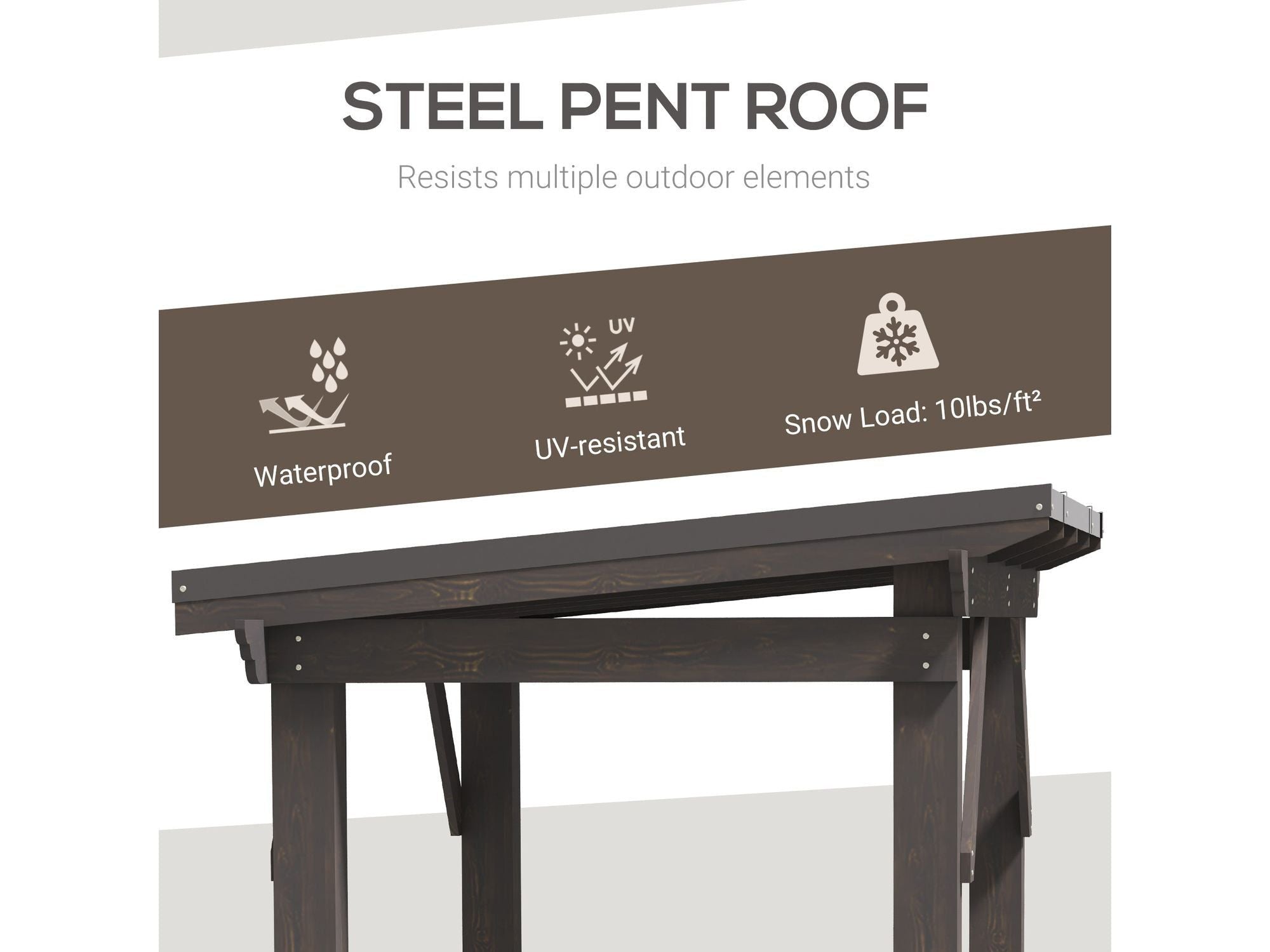 8' x 5' Outdoor Hardtop BBQ Grill Gazebo - Black