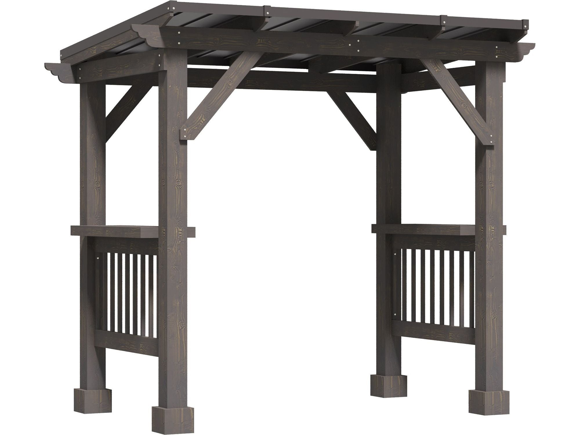 8' x 5' Outdoor Hardtop BBQ Grill Gazebo - Black