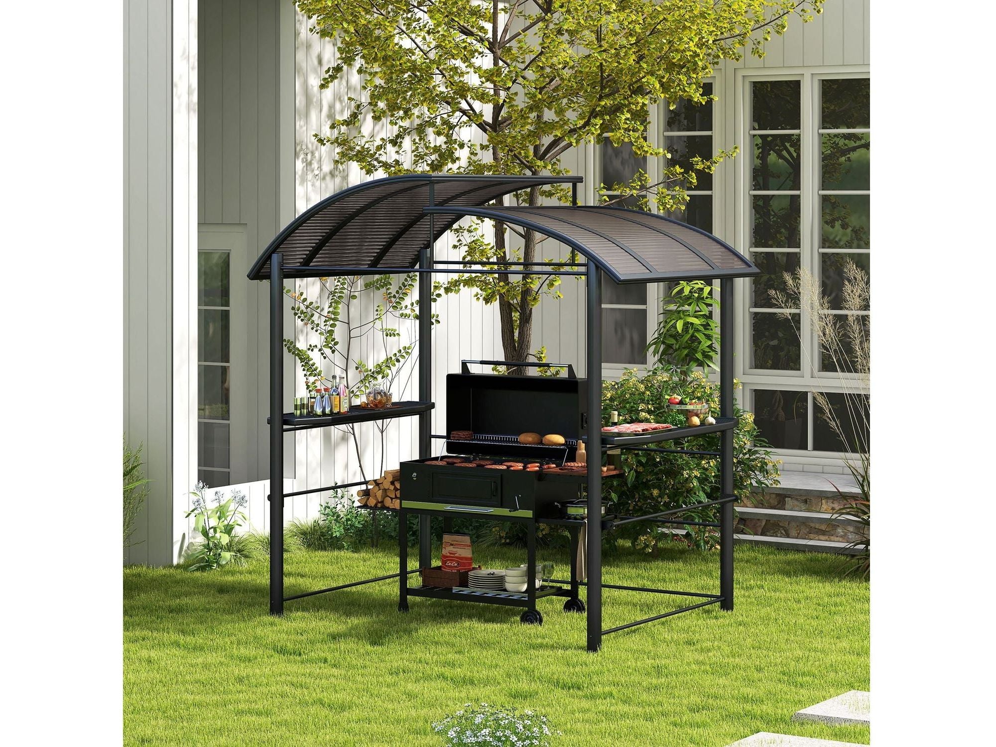 8' x 5' Outdoor Shelter Grill Gazebo